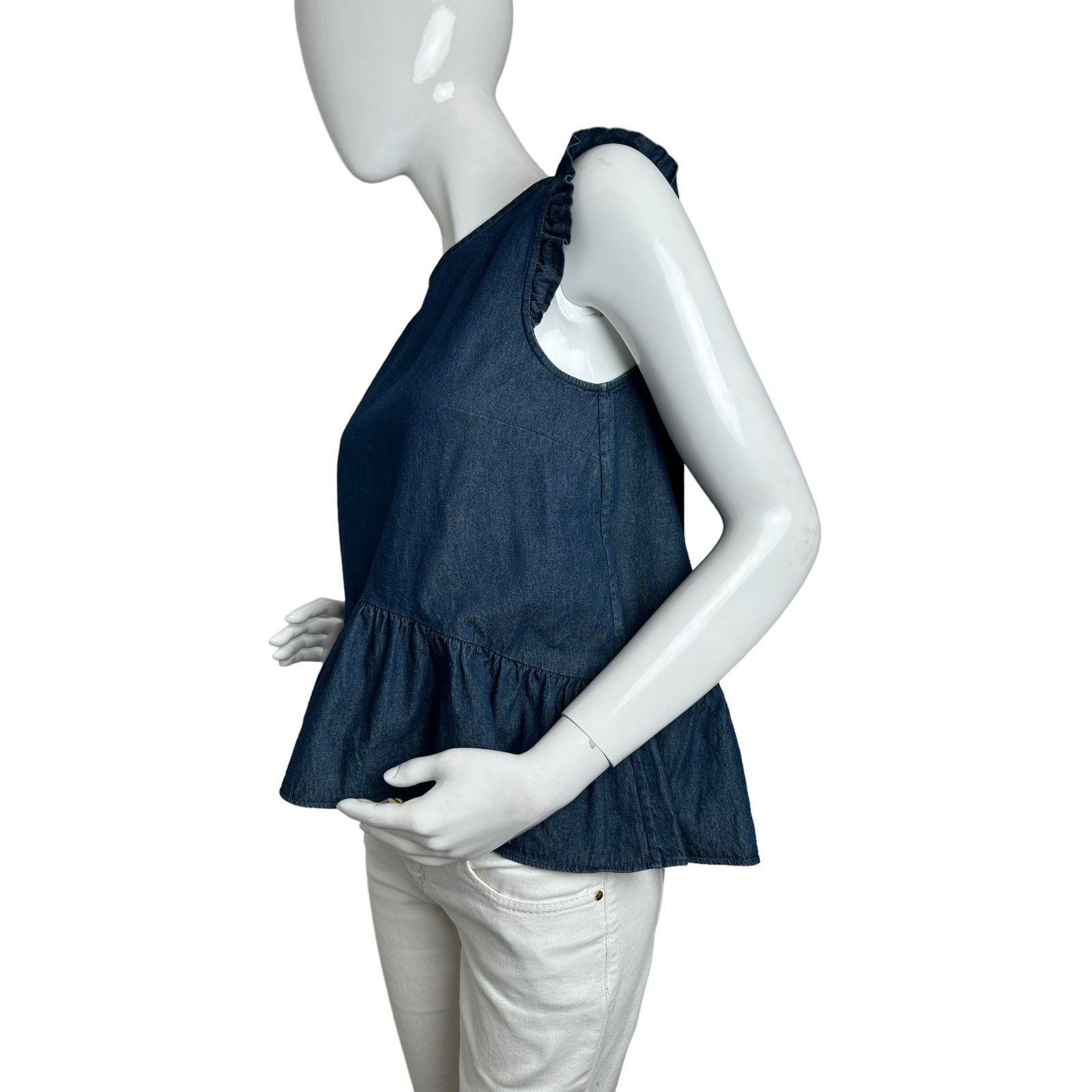 Kate Spade Kate Spade Chambray Flounce Top size 8 Casual Indigo Size M / US 6-8 / IT 42-44 - 2 Thumbnail