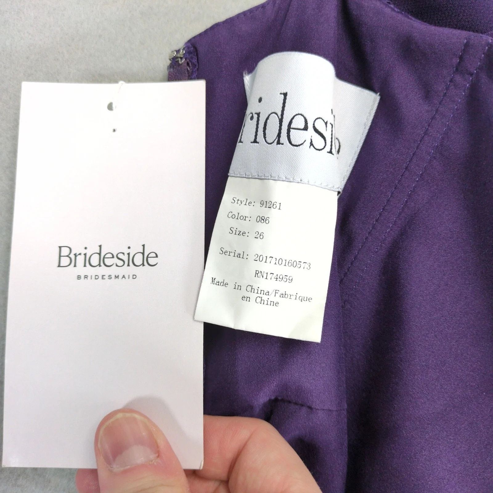 Other NWT Brideside Ashley Floor-Length Dress Sz 26 Purple Chiffon Size 4XL / US 24-26 - 4 Thumbnail