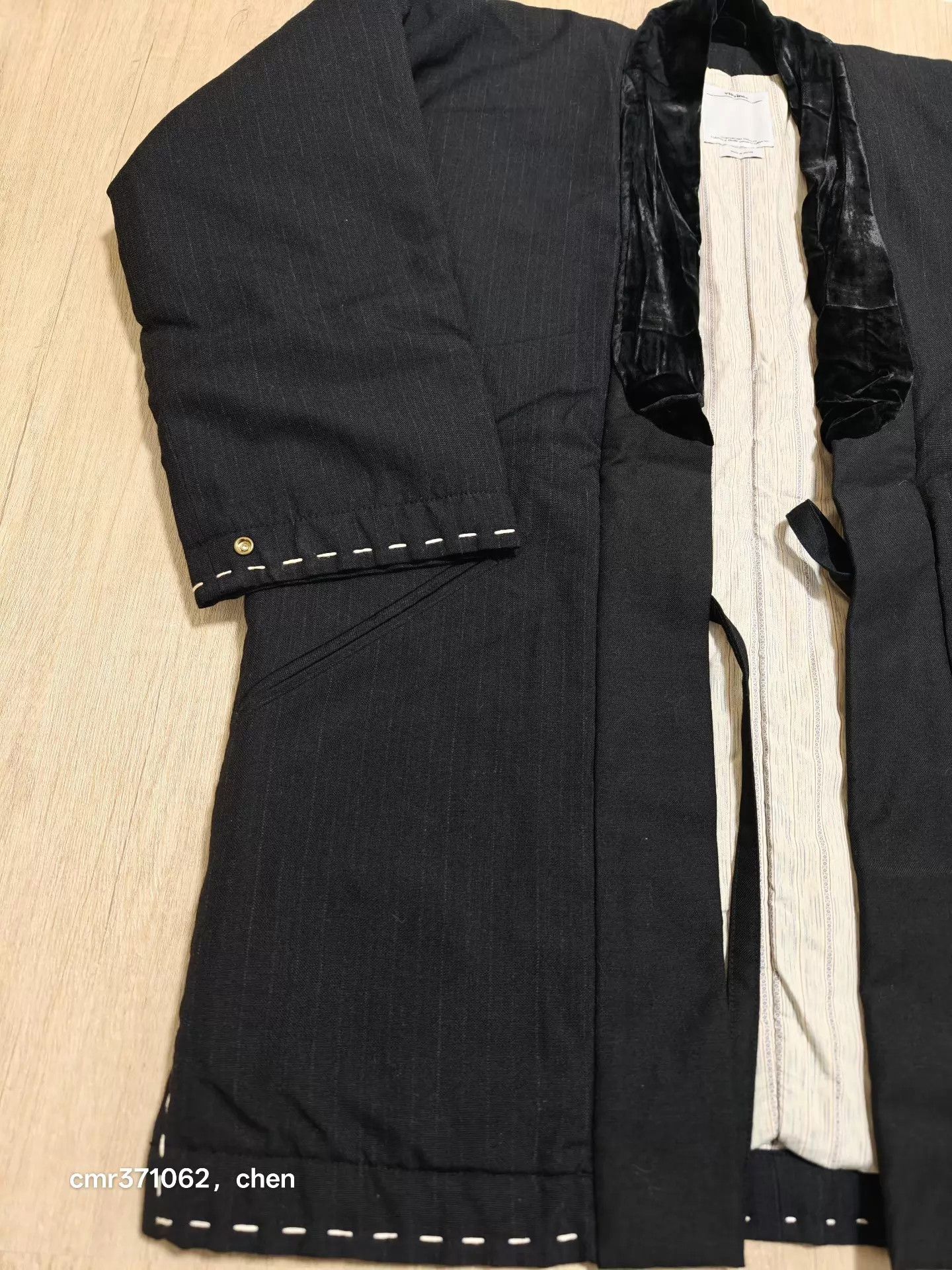 Visvim VISVIM 16AW DOTERA COAT WOOL STRIPE SILK MAWATA Black Size 2 Size US M / EU 48-50 / 2 - 2 Thumbnail