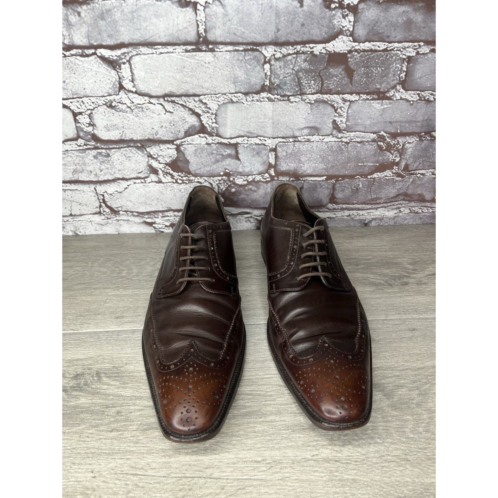 Dolce & Gabbana Dolce & Gabbana Brown Leather Oxfords Lace Up Wingtip Shoes Size US 7.5 / EU 40-41 - 18 Thumbnail