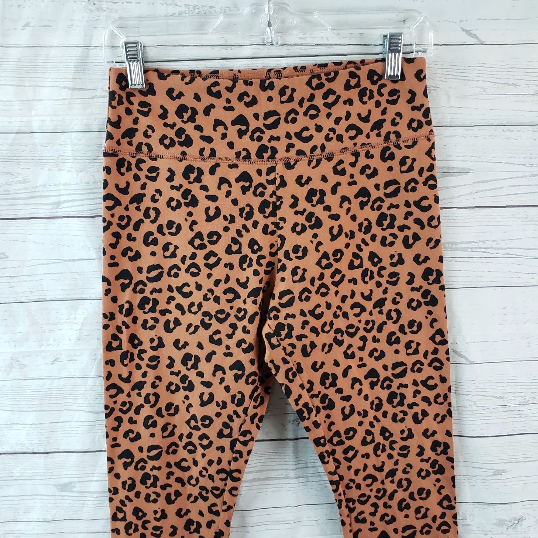 Vintage Wild Fable Leggings Women M Brown Animal Print Cotton High Rise Womens Size 32" / US 10 / IT 46 - 2 Thumbnail