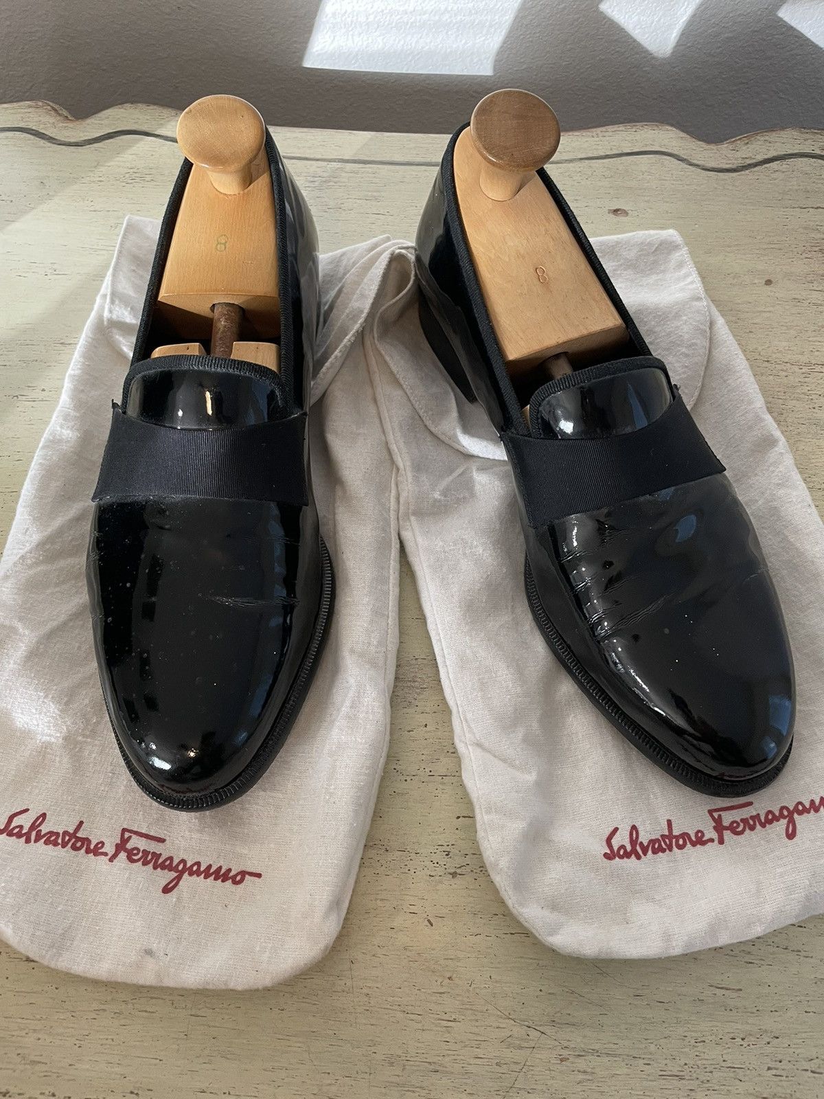 Salvatore Ferragamo Grosgrain Vamp Patent Formal Loafer Size US 9.5 / EU 42-43 - 1 Thumbnail
