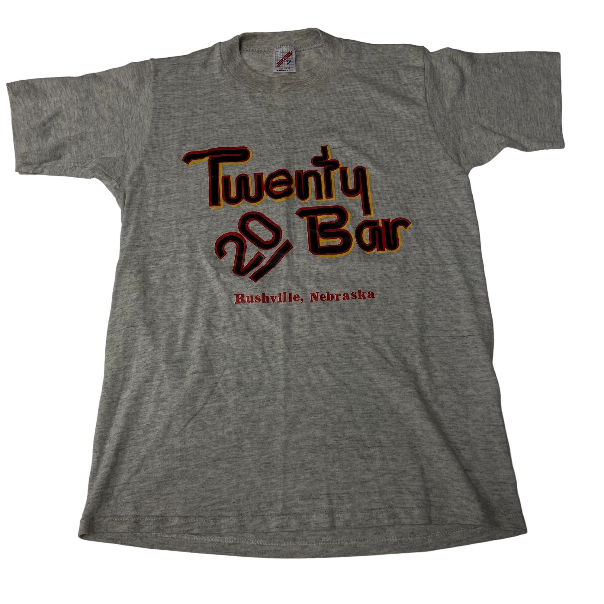 image of Russell Athletic 80's Tri Blend Heather Twenty 20 Bar Nebraska Single Stitch in Grey (Size Medium)