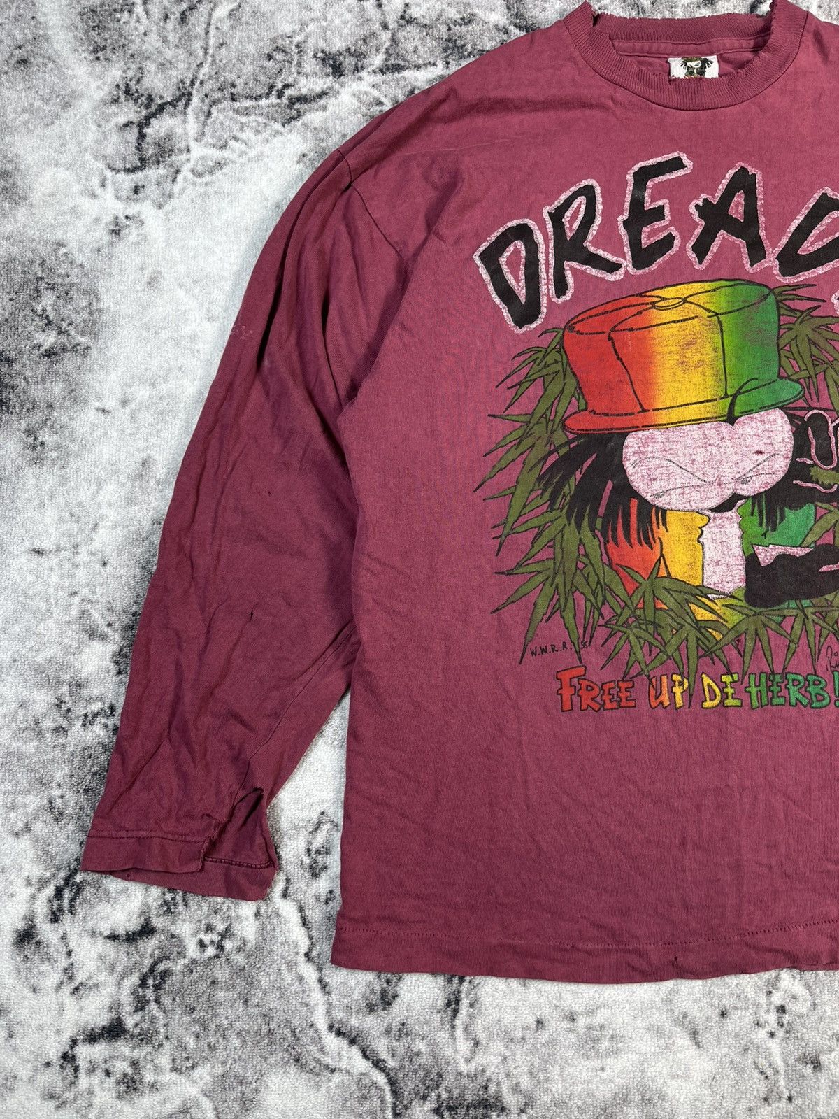 Vintage Vintage 90s Dready Distressed Rasta Graphic Tee UK Size US XL / EU 56 / 4 - 2 Thumbnail