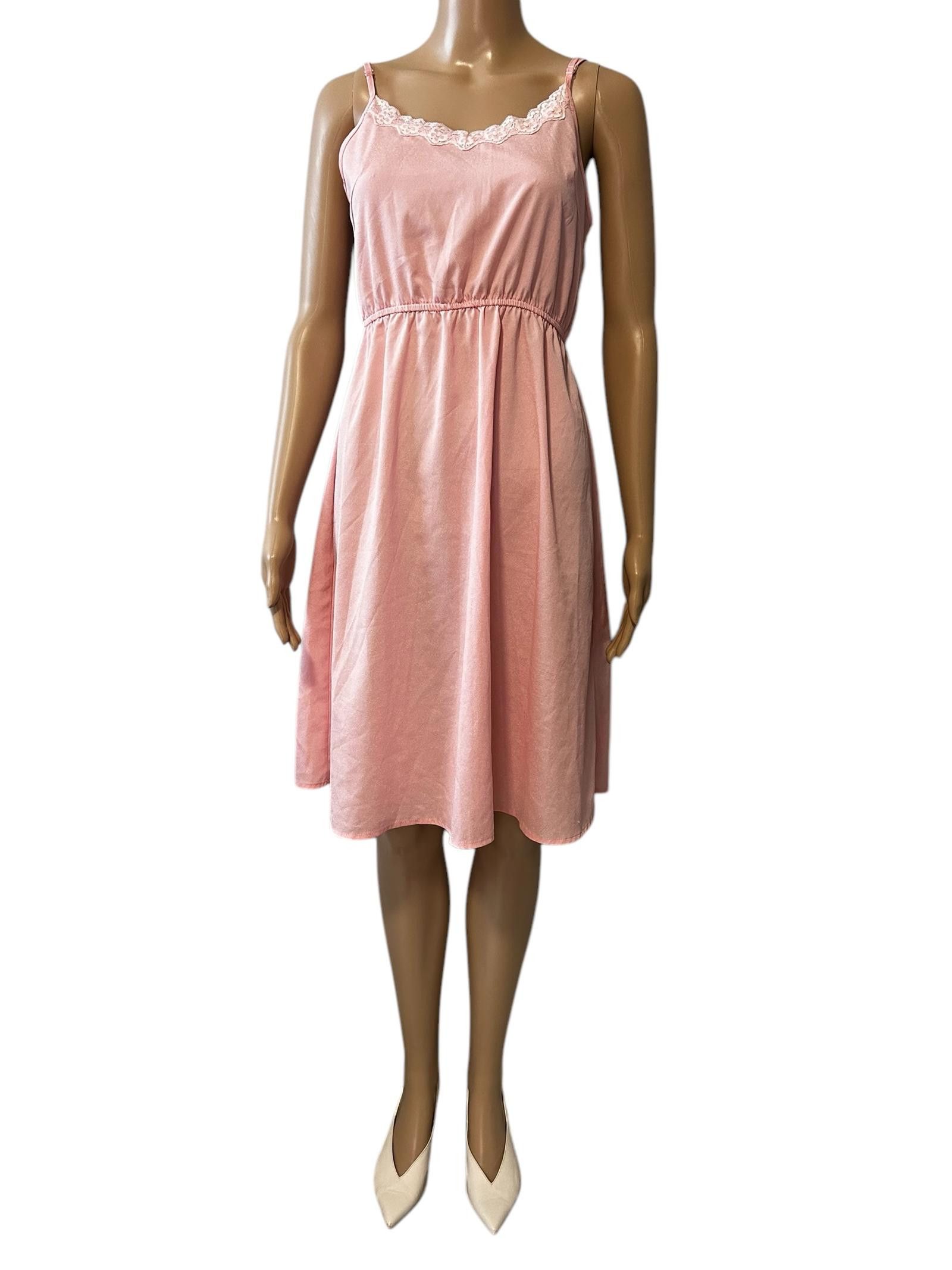 Designer Charming Pink Summer Dress with Lace Trim Size M / US 6-8 / IT 42-44 - 1 Thumbnail