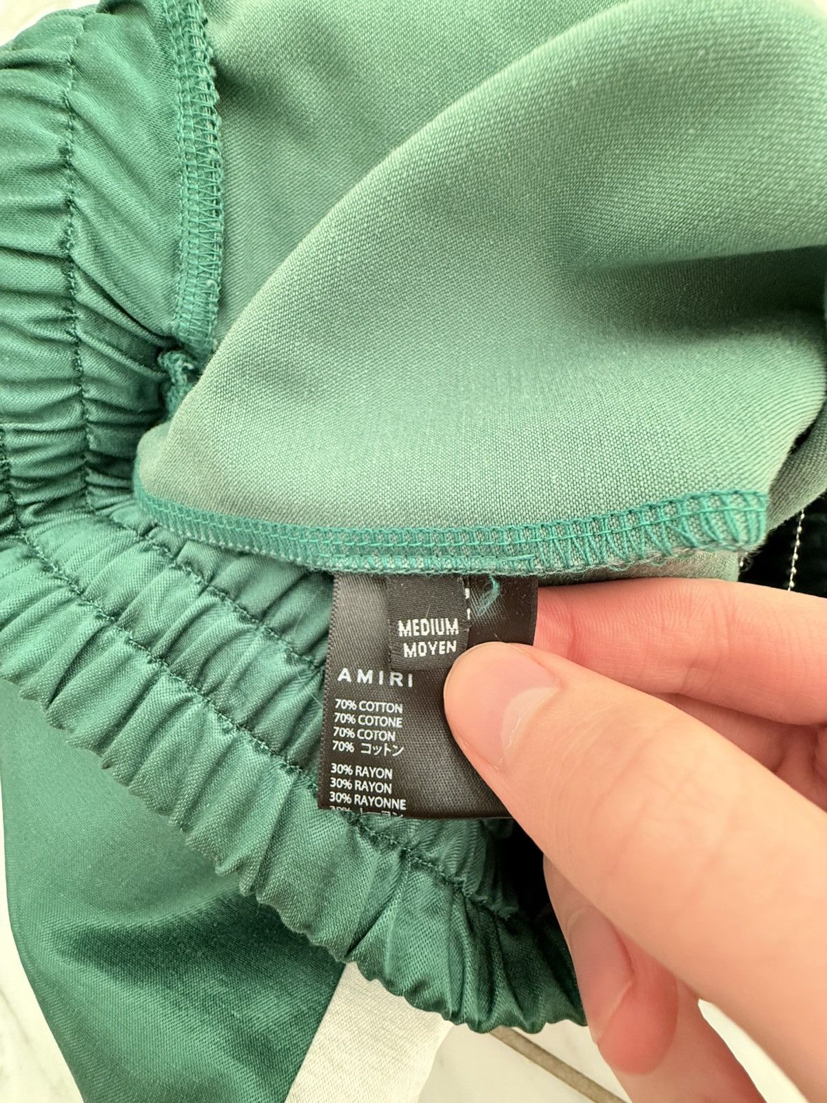 Amiri Amiri MA Logo Track Pants Satin Green M Size US 32 / EU 48 - 4 Thumbnail