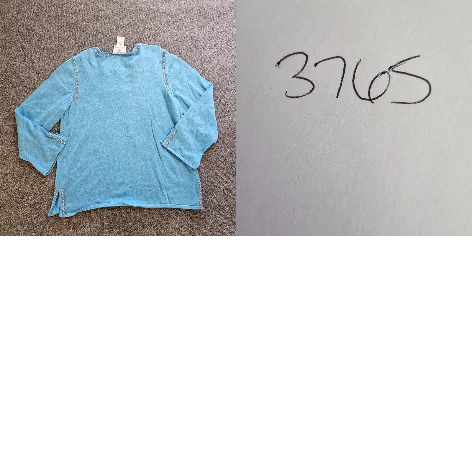 Quacker Factory VINTAGE Quacker Factory Sweater Top Womens XL Blue Rhinestone Sparkle Long Sleeve Casual Size XL / US 12-14 / IT 48-50 - 8 Thumbnail