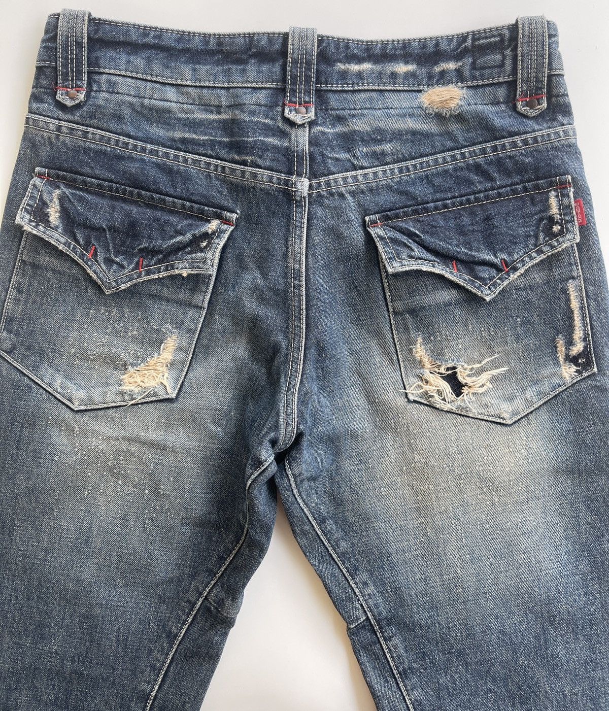 Japanese Brand Vintage Bartack Distressed Bushpants Japan Denim Size US 30 / EU 46 - 10 Thumbnail