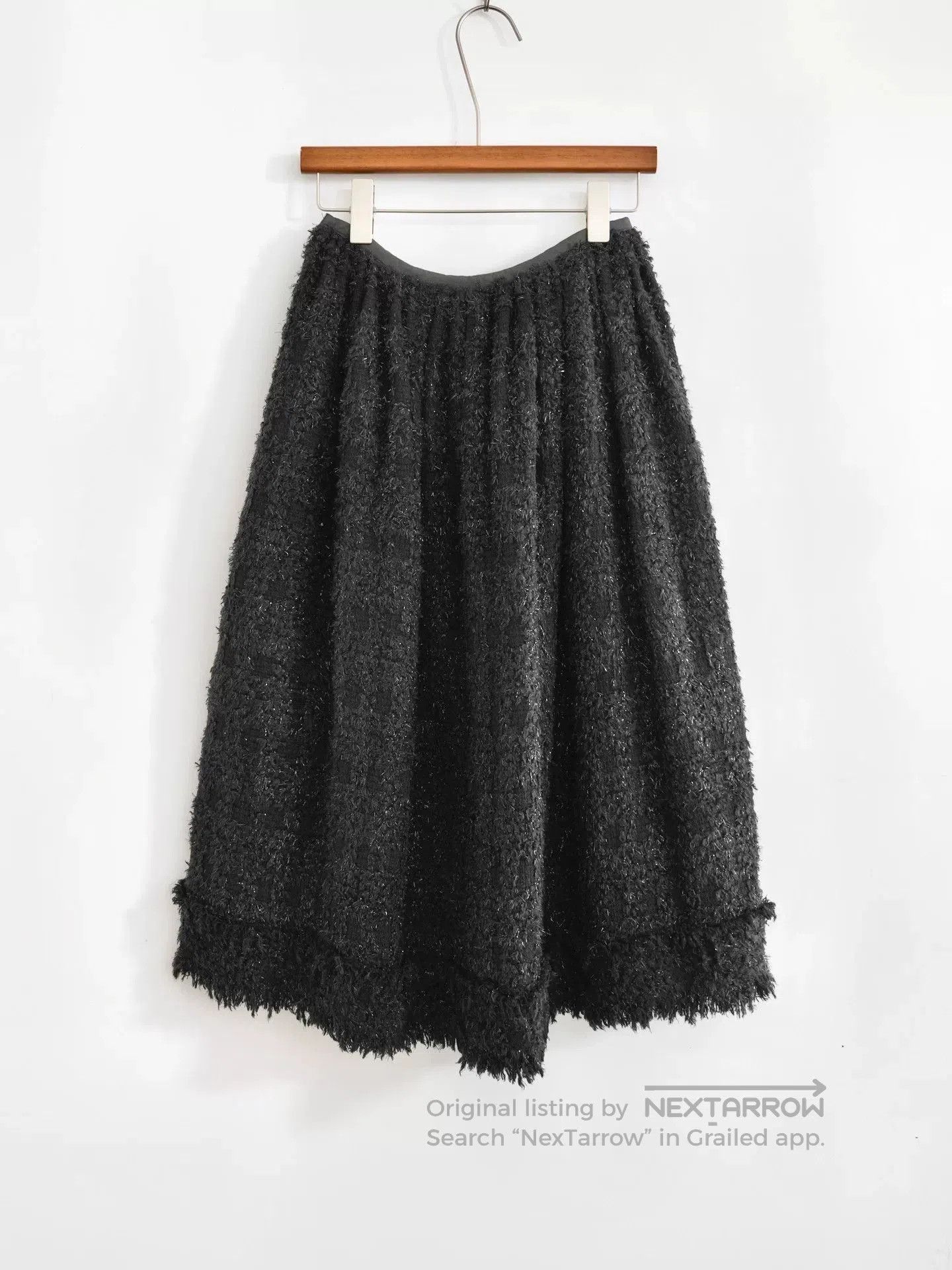 Junya Watanabe shiny fringed tweed half skirt. Size 28" / US 6 / IT 42 - 2 Thumbnail