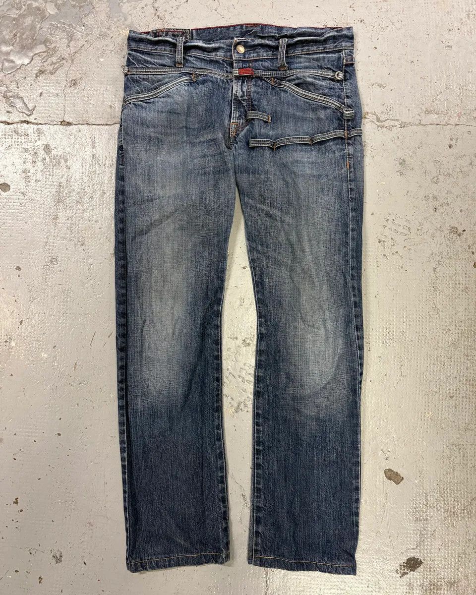 Marithe + Francois Girbaud 1990s Marithé + François Girbaud Navy Denim Cargo Jeans Size 27" / US 4 / IT 40 - 1 Thumbnail