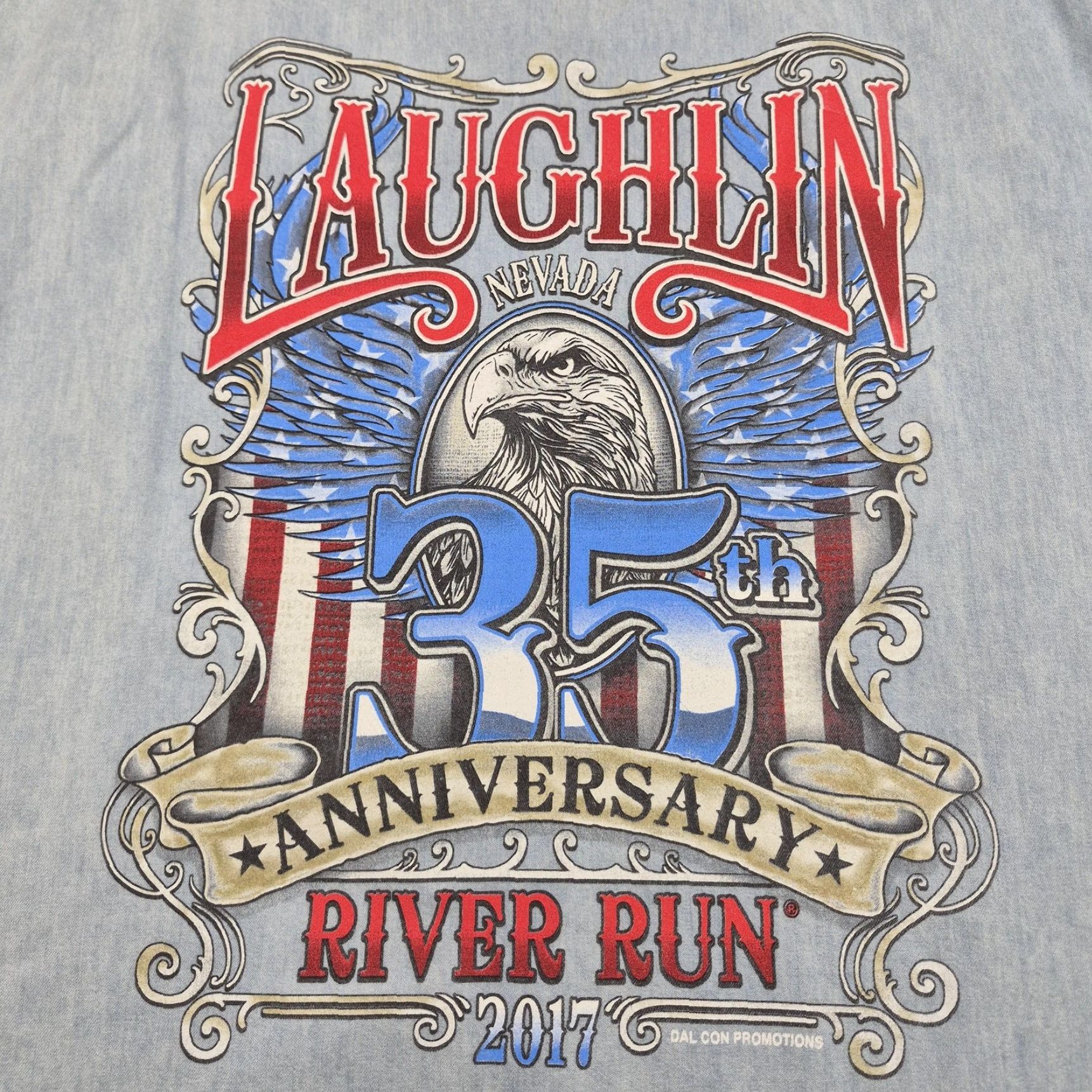 Vintage Biker Clothing Company Shirt Mens 2XL Denim Sleeveless Laughlin River Run 2017 Denim Shirt Casual Patriotic Motorcycle USA 2XL Mens Size US XXL / EU 58 / 5 - 2 Thumbnail