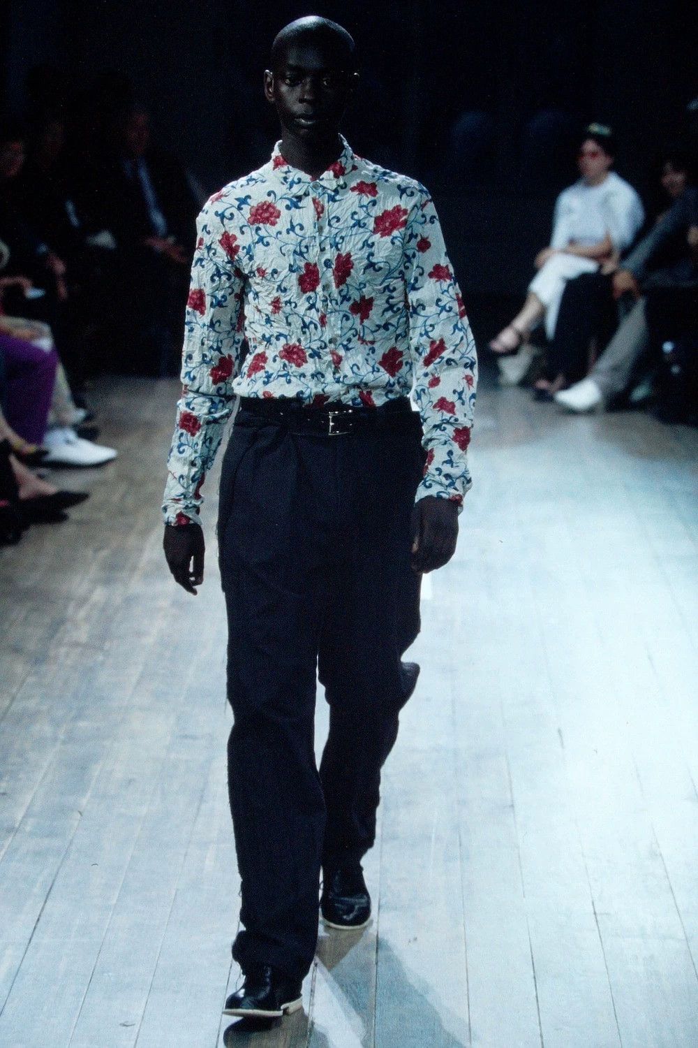 Yohji Yamamoto Yohji Yamamoto 01SS Peony Vine Cuban Collar Shirt Size US L / EU 52-54 / 3 - 8 Thumbnail