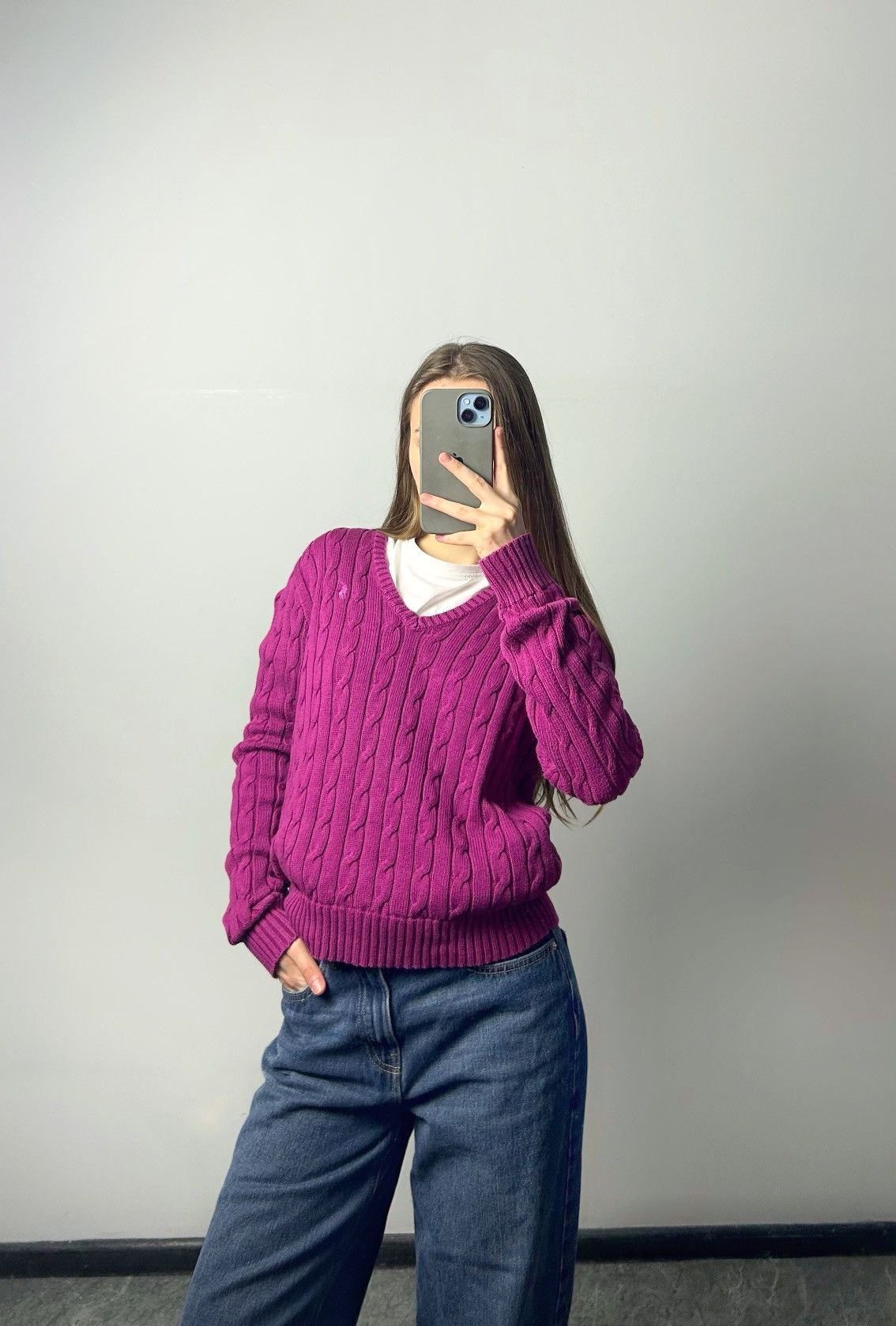 Vintage Sweater knit Polo Ralph Lauren PRL Purple vintage Medium Size M / US 6-8 / IT 42-44 - 8 Thumbnail