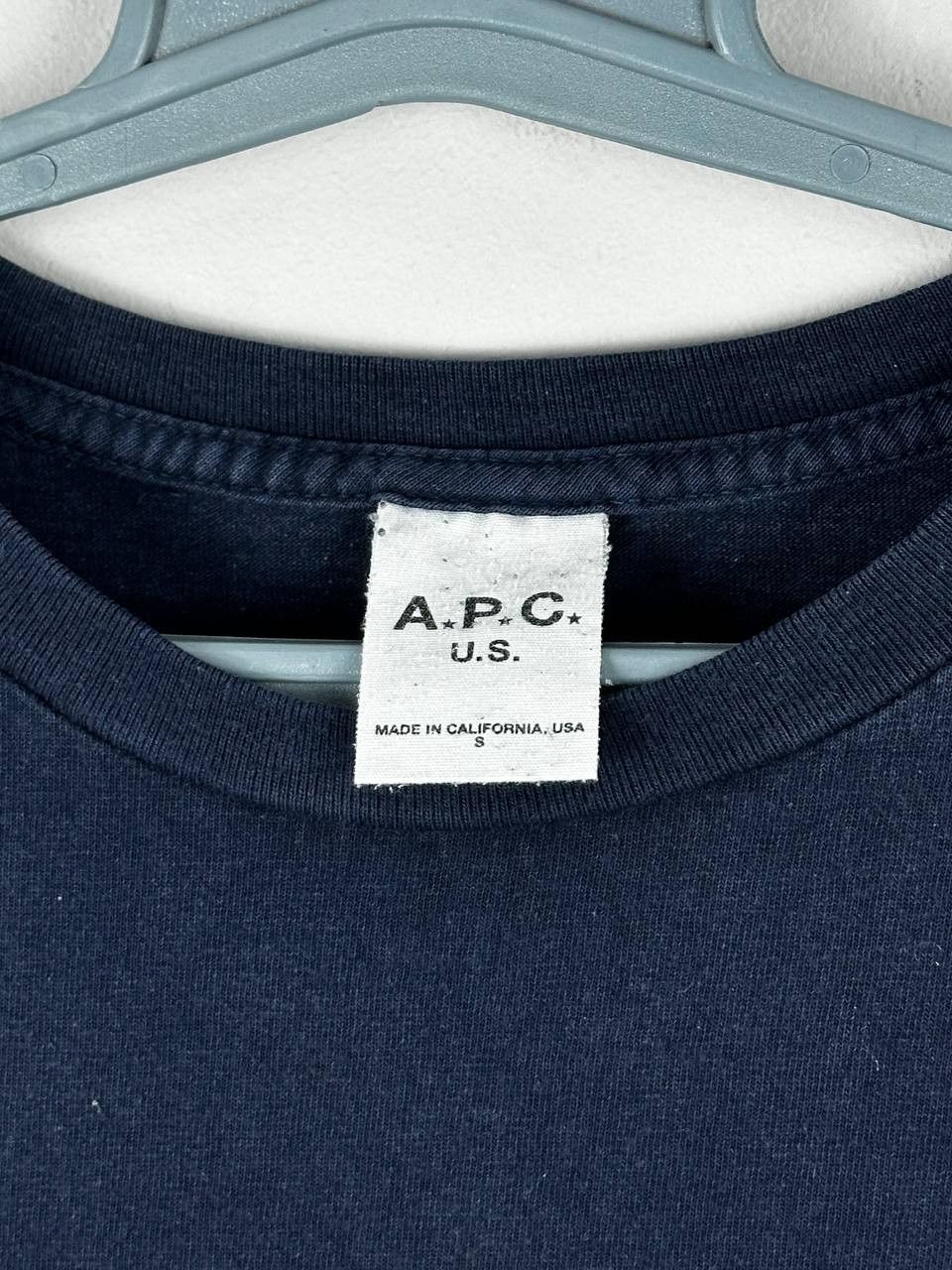 A.P.C. A.P.C Casual Navy Cotton T-SHIRT Made In USA Size US S / EU 44-46 / 1 - 5 Thumbnail