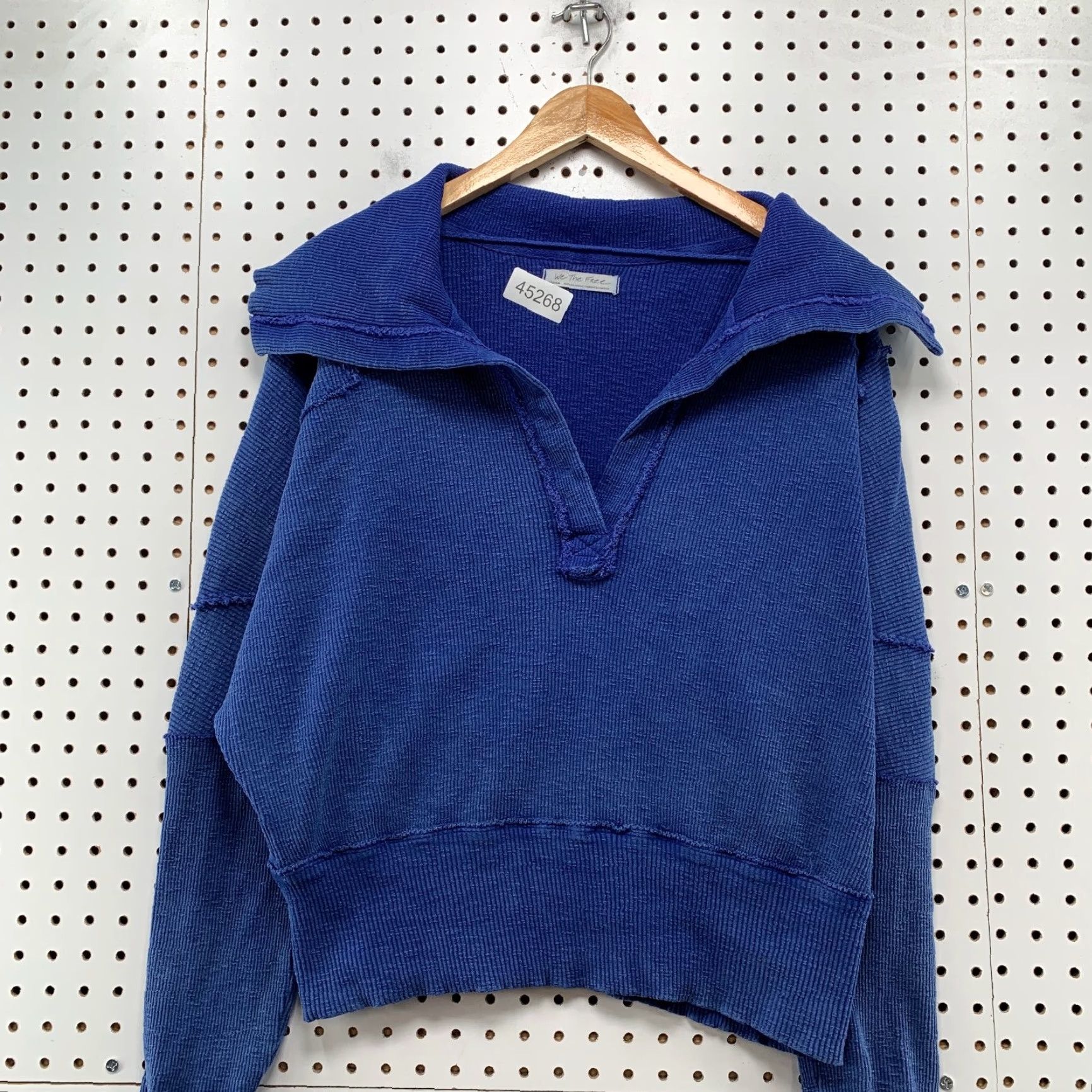 Vintage We The Free Sweatshirt Womens Medium Blue Collared No So Ordinary Slouch Size M / US 6-8 / IT 42-44 - 2 Thumbnail