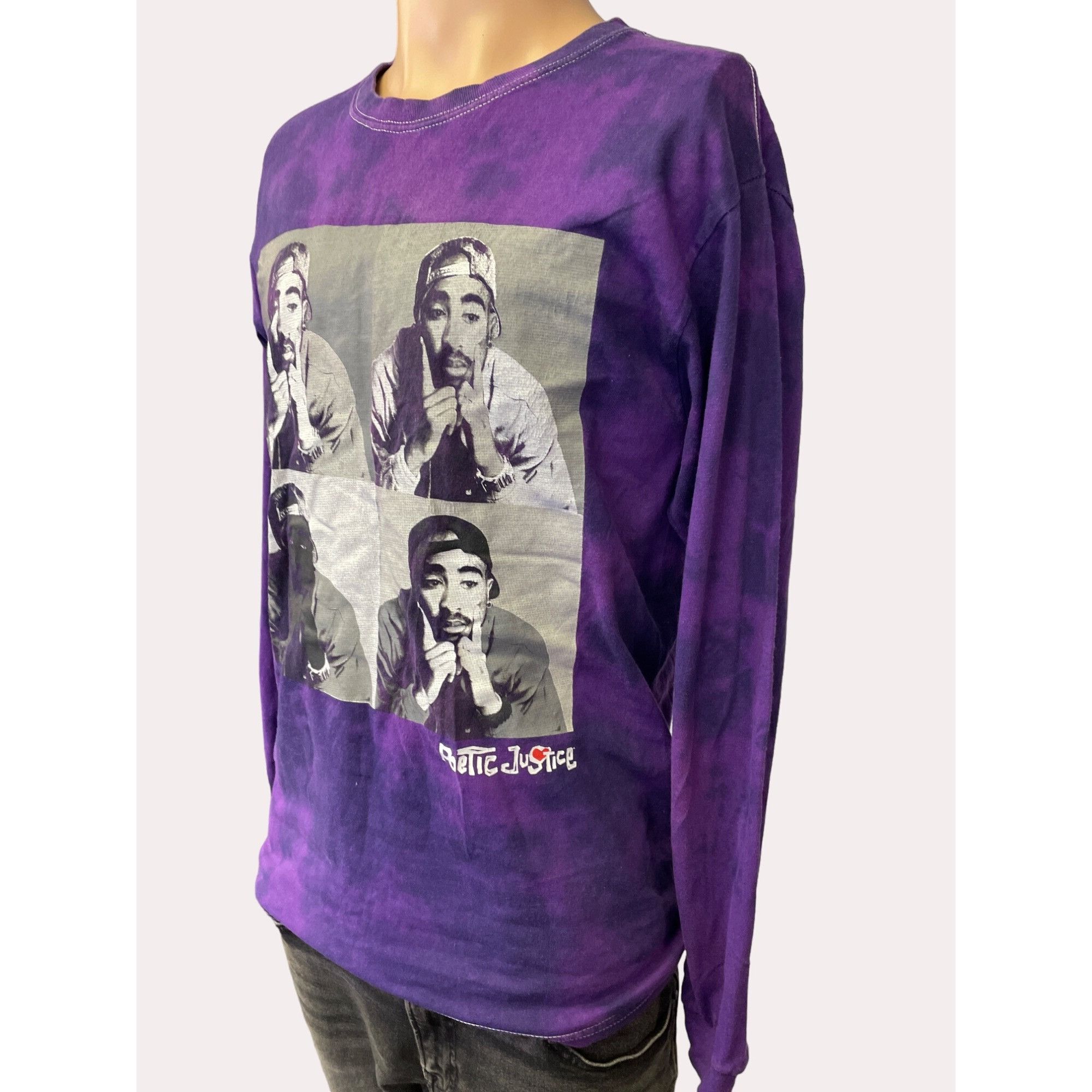 Other Poetic Justice Men's Tupac Purple Tie Dye Long Sleeve T-shir Size US M / EU 48-50 / 2 - 4 Thumbnail