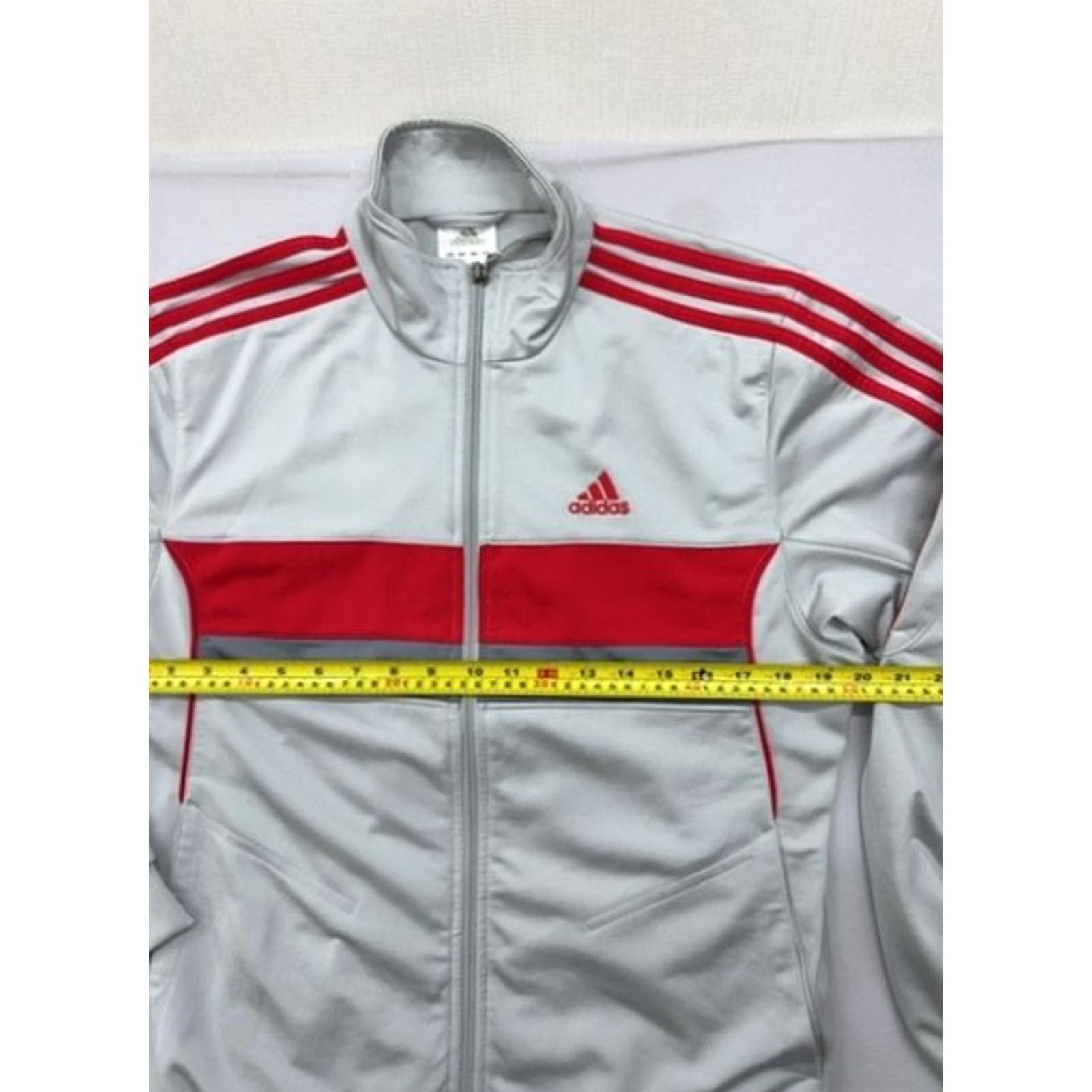 Adidas Adidas White Track Jacket Full Zip 3-Stripes Size D Polyester Men Size US S / EU 44-46 / 1 - 7 Thumbnail