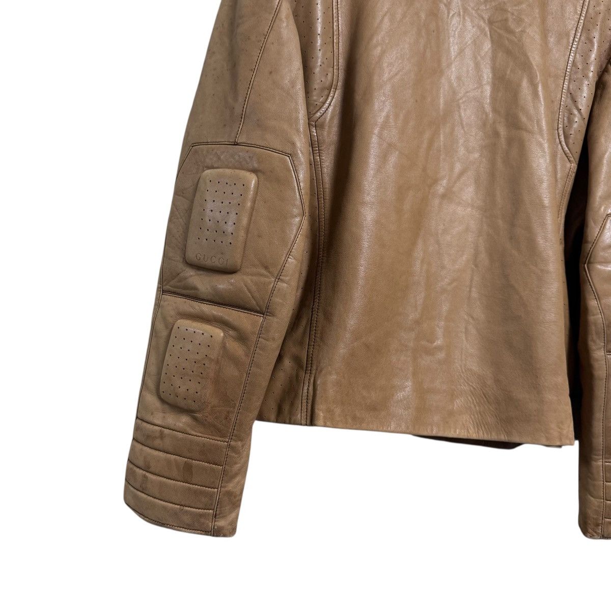 Gucci Gucci By Tom Ford Leather Moto Jacket Patina Size US M / EU 48-50 / 2 - 15 Thumbnail