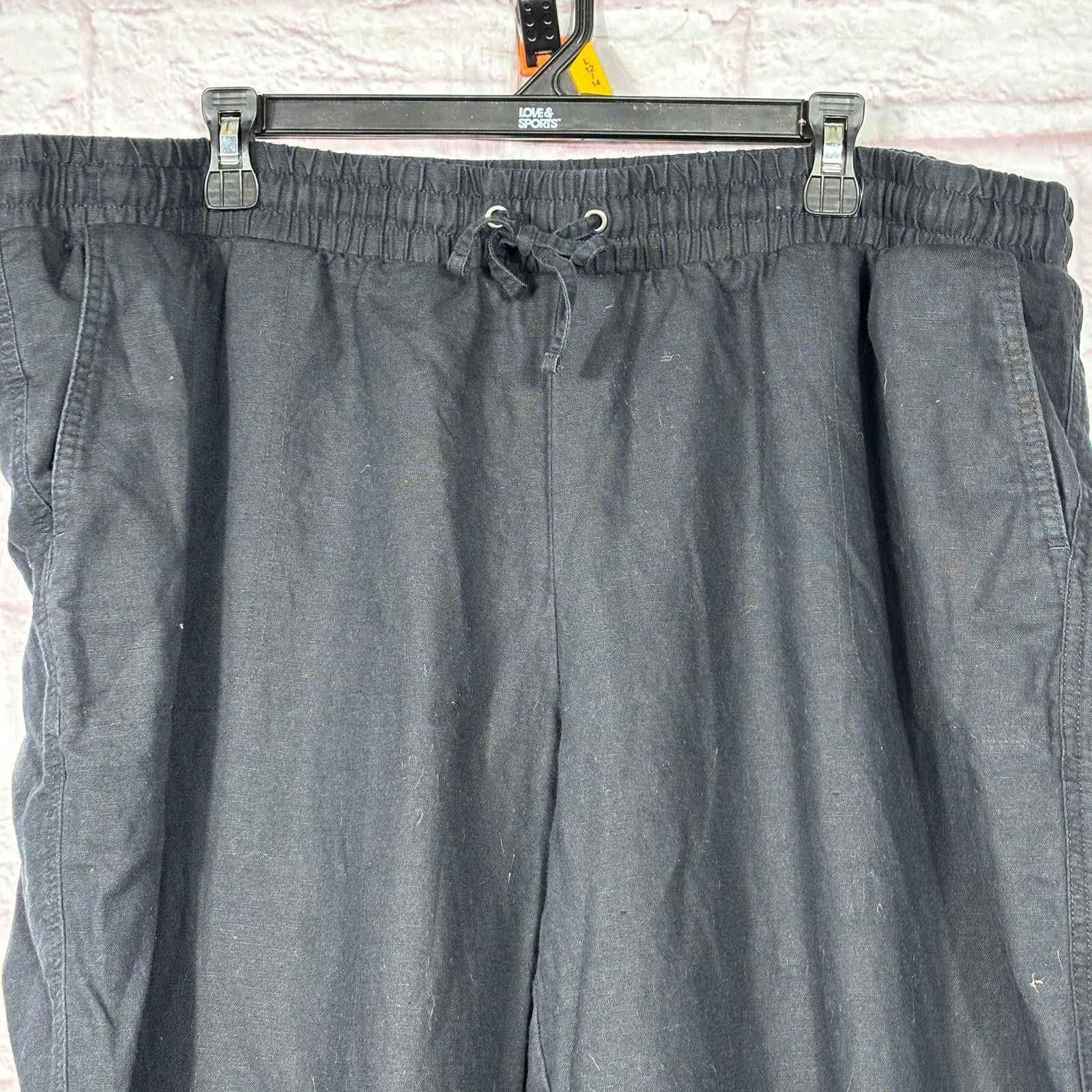 Other Amazon Essentials Women's XXL Black Drawstring Pants Size 42" / US 20 - 2 Thumbnail