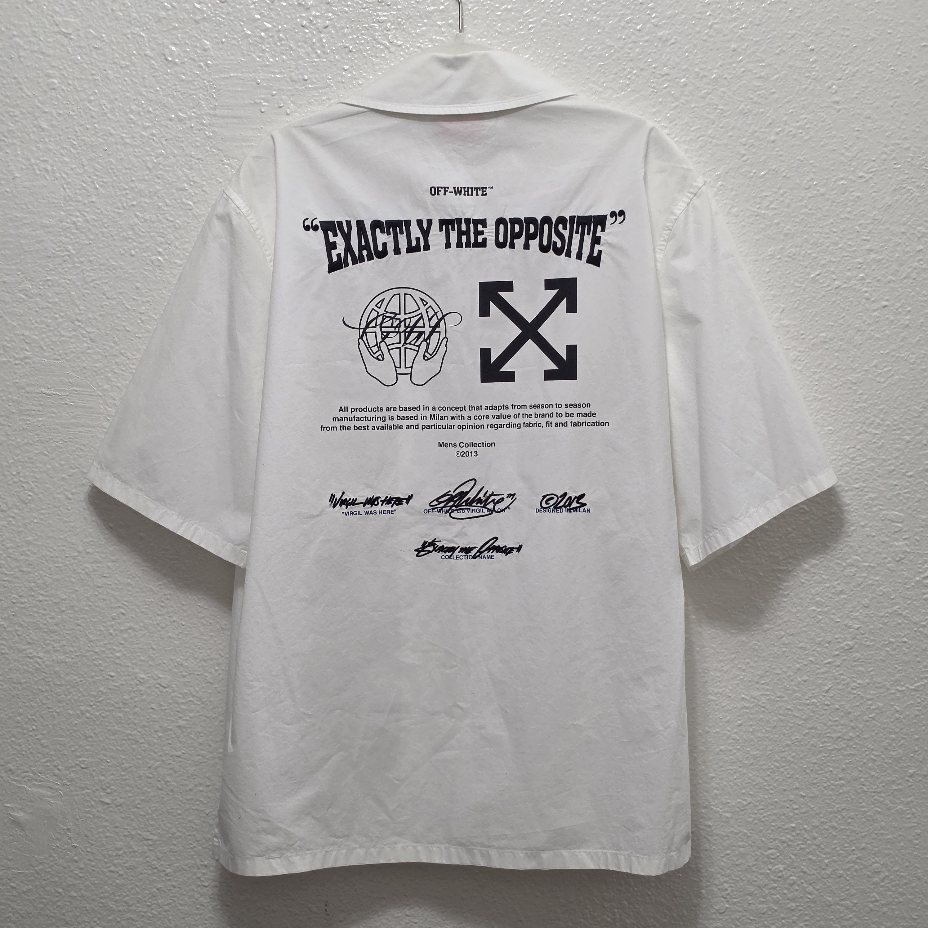 Off-White Exactly Opposite camp collar shirt Size US XL / EU 56 / 4 - 6 Thumbnail