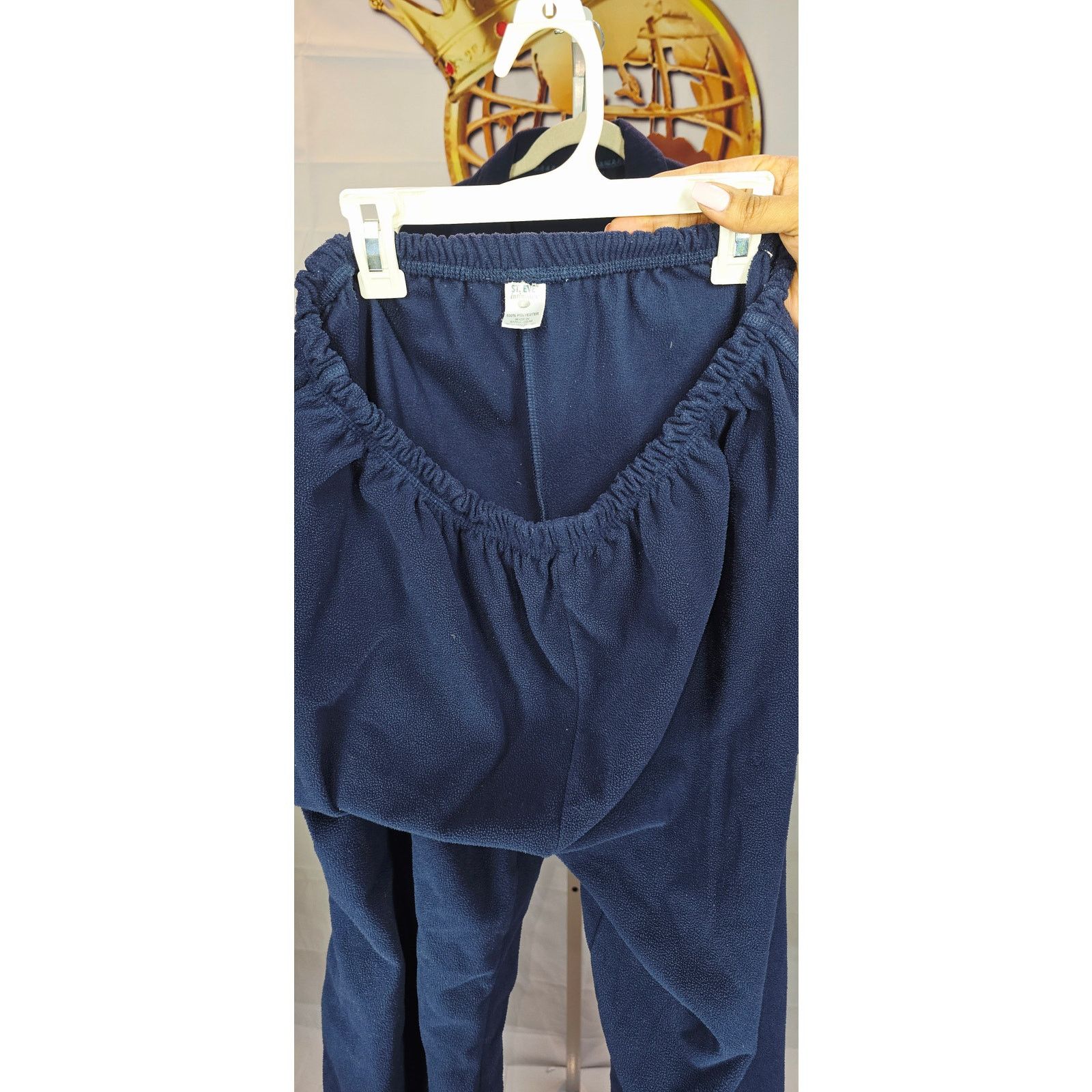 Other St. Eve Intimates Navy Blue Fleece Pajama Set - Size Large Size L / US 10 / IT 46 - 5 Thumbnail