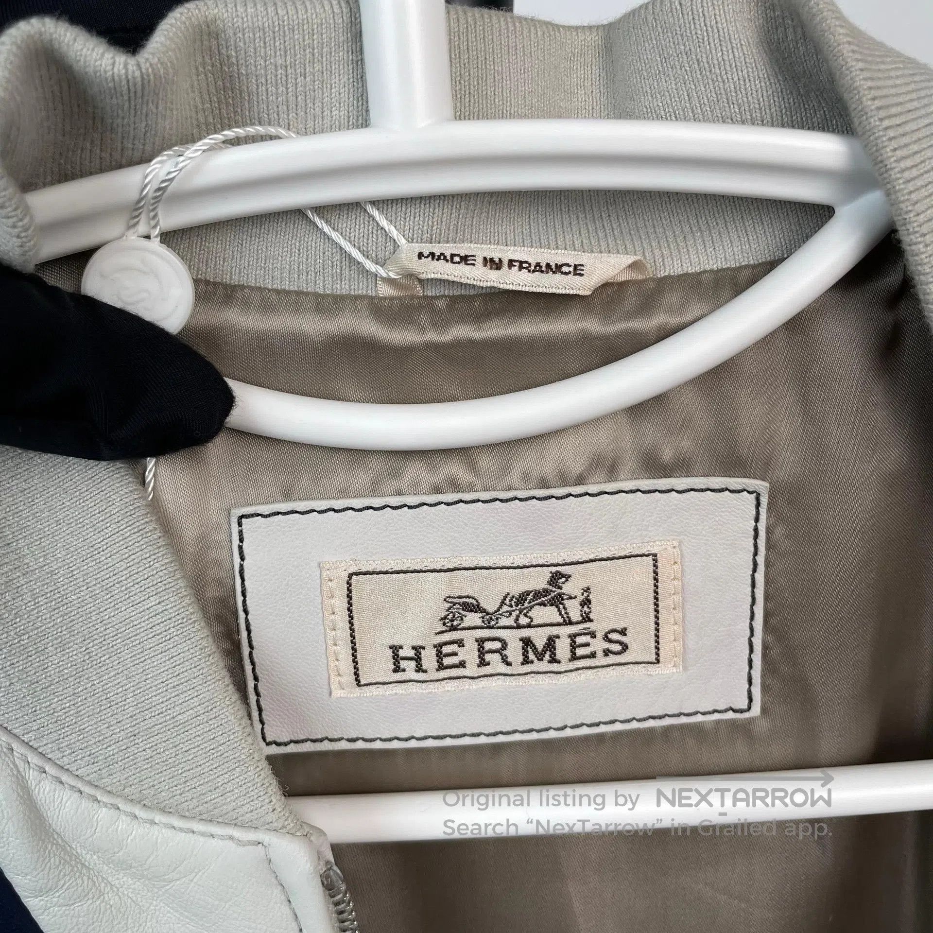 Hermes Hermes White large H pig nose lamb leather pilot jacket| Size US M / EU 48-50 / 2 - 6 Thumbnail