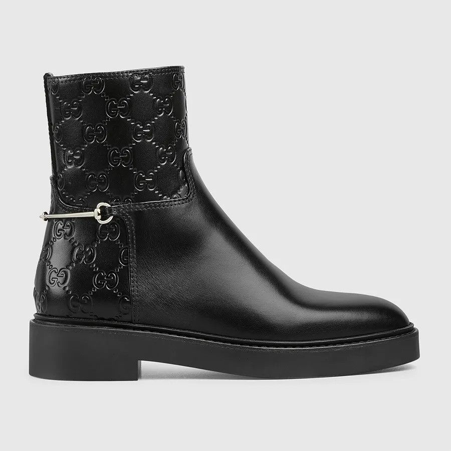 Gucci oc11z526 Women's Slim Horsebit Ankle Boots in Black Size US 5 / IT 35 - 1 Thumbnail