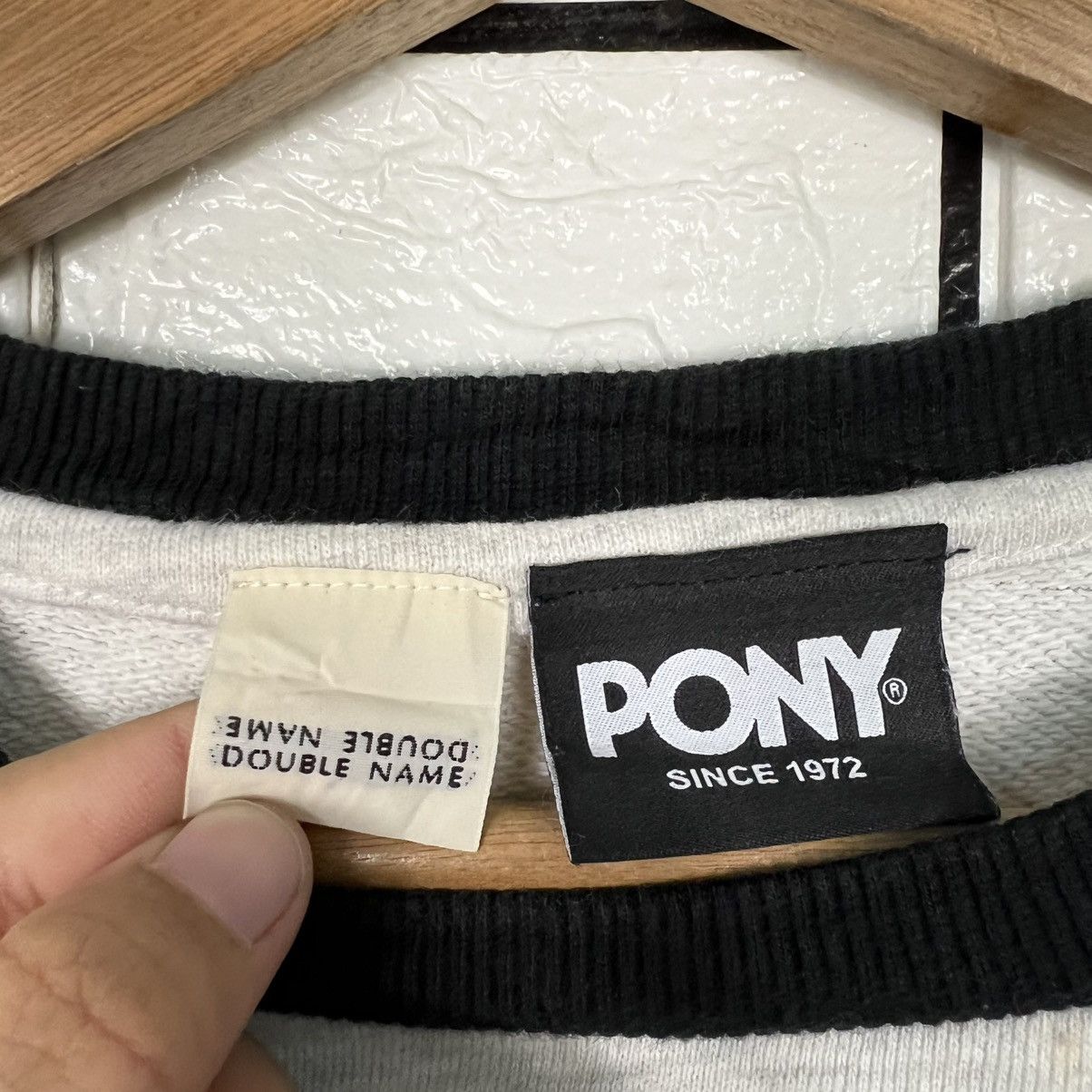 PONY PONY X DOUBLE NAME Big Logo Cropped Sweatshirt #4206-C192 Size ONE SIZE - 9 Thumbnail