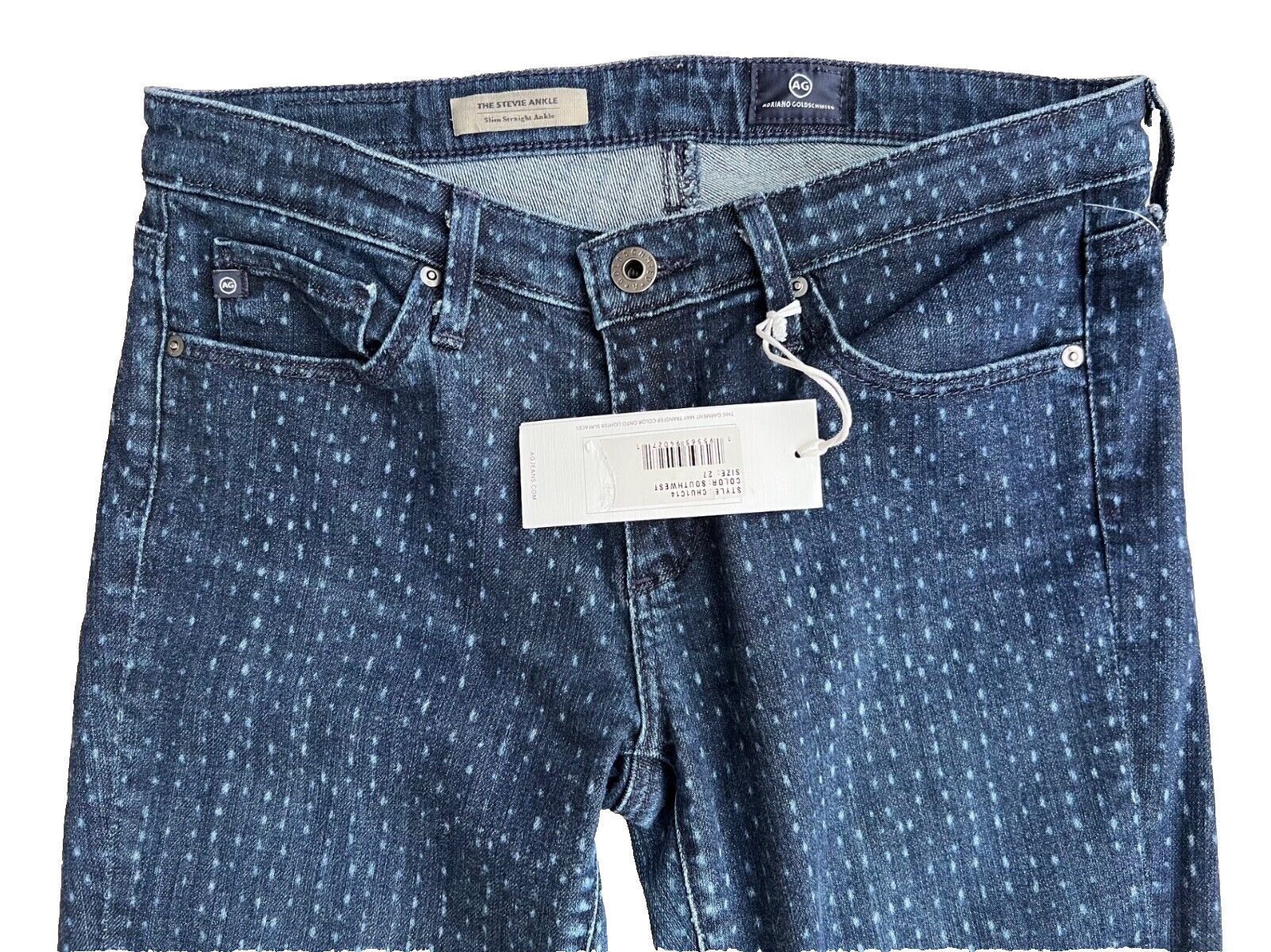 AG Adriano Goldschmied AG Adriano Goldschmied Dotted Stevie Ankle Jeans ( 27 ) Size 27" / US 4 / IT 40 - 5 Thumbnail