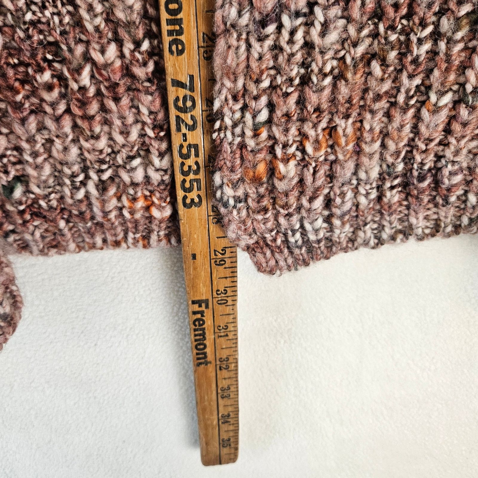 Other ELSAMANDA ITALY 25% WOOL KNIT CAPE BROWN MARLED ONE SIZE Size ONE SIZE - 5 Thumbnail