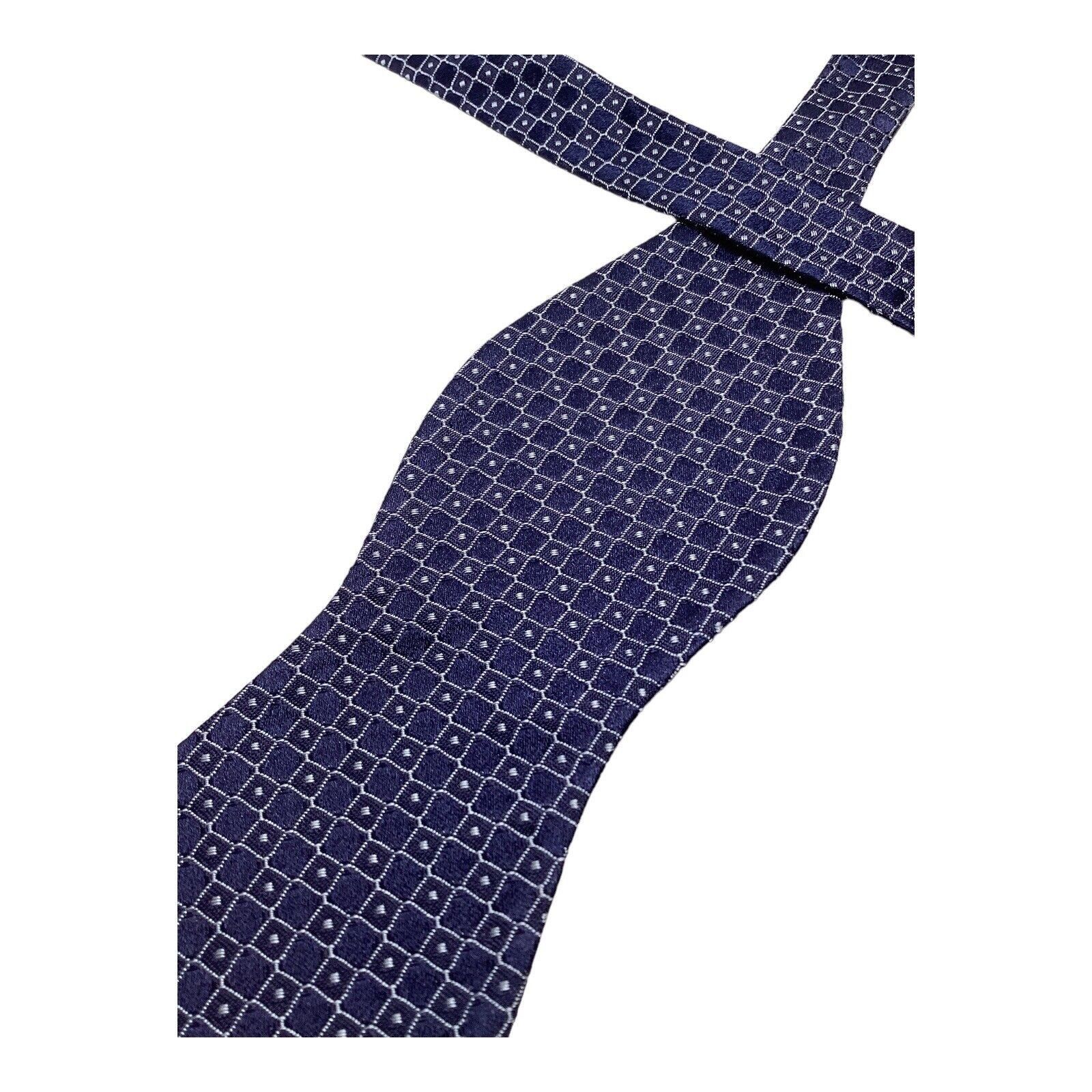 Cremieux CREMIEUX Blue Geometric Adjustable Self Bow Tie Silk W: 2.75 Size ONE SIZE - 3 Thumbnail