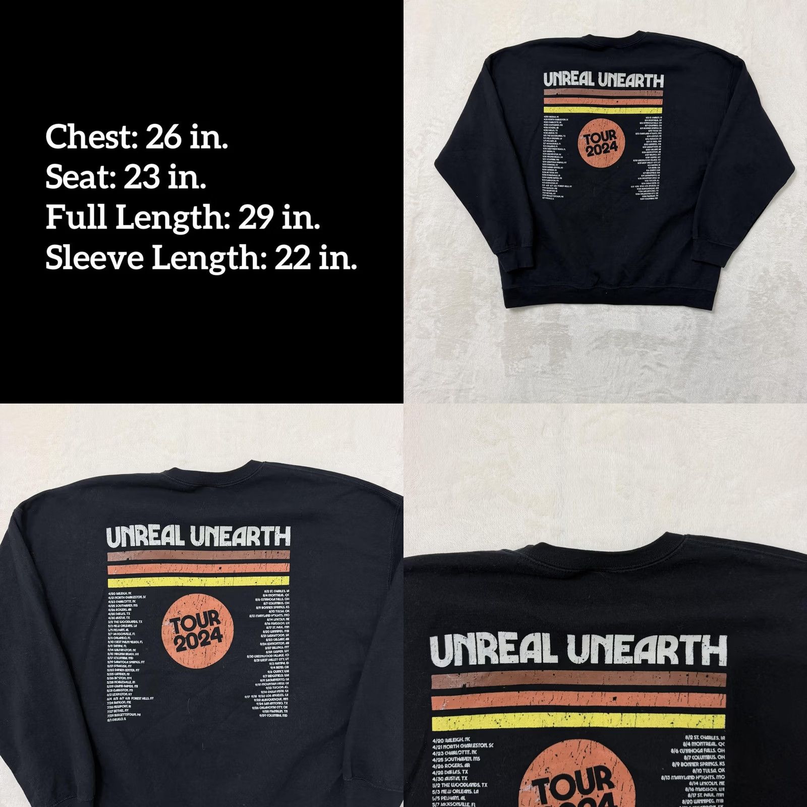 Vintage Hozier Sweatshirt Mens 2XL Black Fleece Crewneck Unreal Unearth Tour 2024 Size US XXL / EU 58 / 5 - 8 Thumbnail