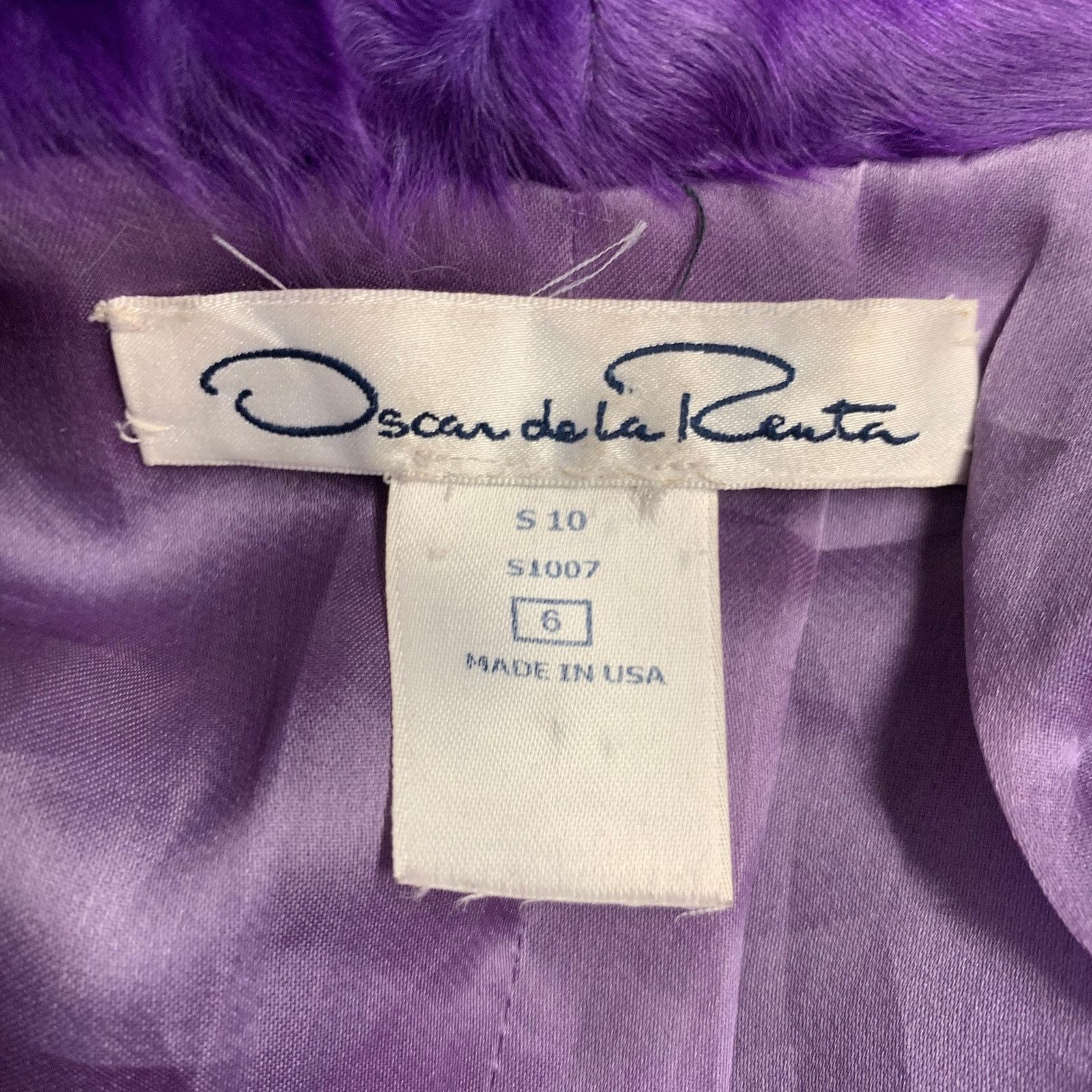 Oscar De La Renta Size 6 Purple Ostrich Leather Lamb Fur Eye Hook Vest Size M / US 6-8 / IT 42-44 - 5 Thumbnail