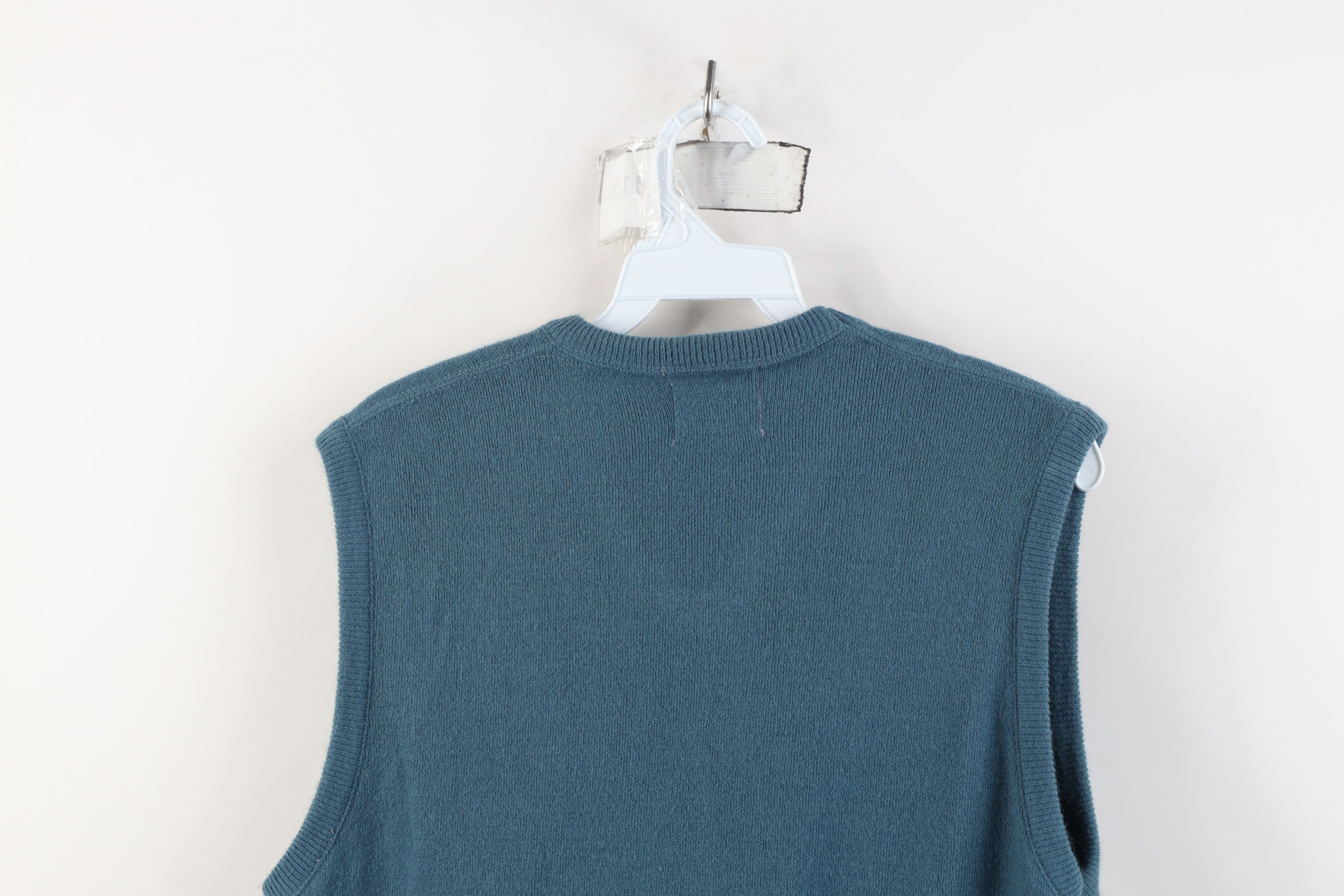 Vintage Vintage 50s Pilgrim Soft Knit V-Neck Sweater Vest Teal USA Size XL / US 12-14 / IT 48-50 - 8 Thumbnail