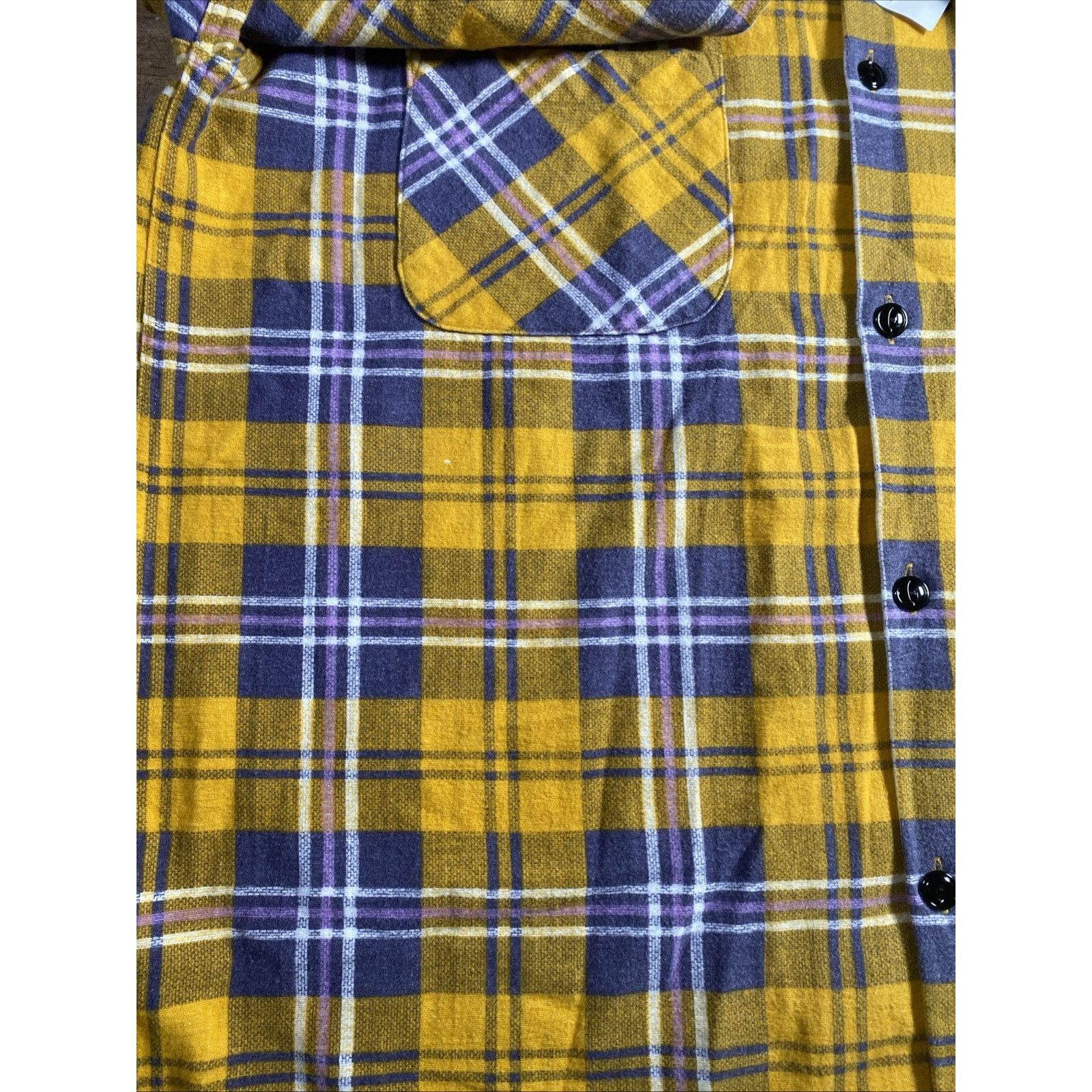 RE/DONE Re/Done Women Flannel Button Down Shirt Plaid Yellow Purple Size M / US 6-8 / IT 42-44 - 6 Thumbnail