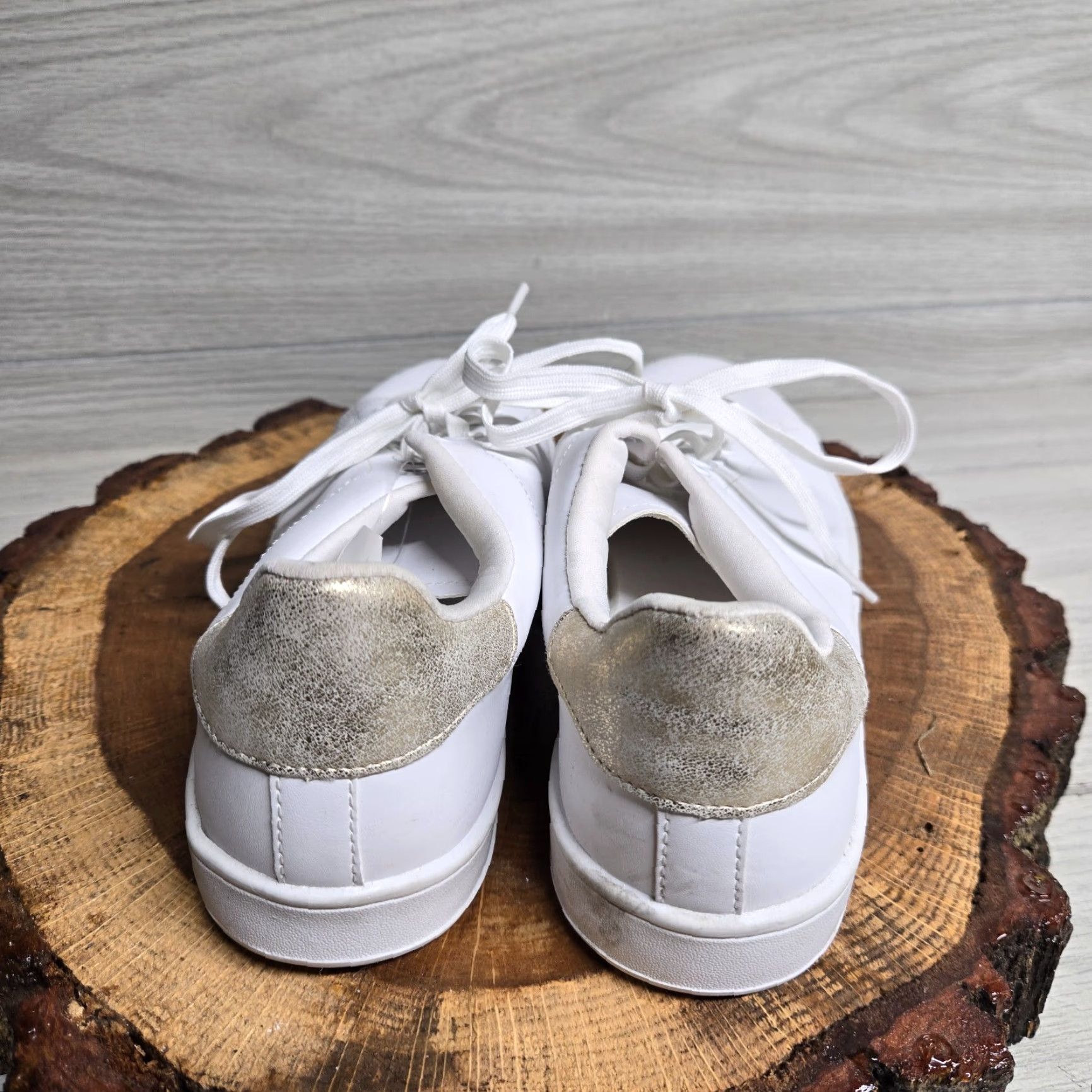 Vintage Time And True Shoes Casual White Tennis 11 Womens 100% Cotton Upper Rubber Sole Flat Size L / US 10 / IT 46 - 4 Thumbnail