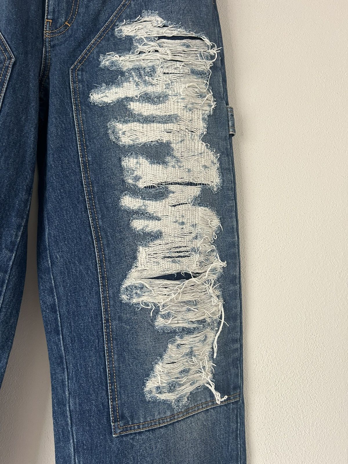 Givenchy BNWT Givenchy FW23 Baggy Boro Stitching Jeans Size US 29 - 4 Thumbnail