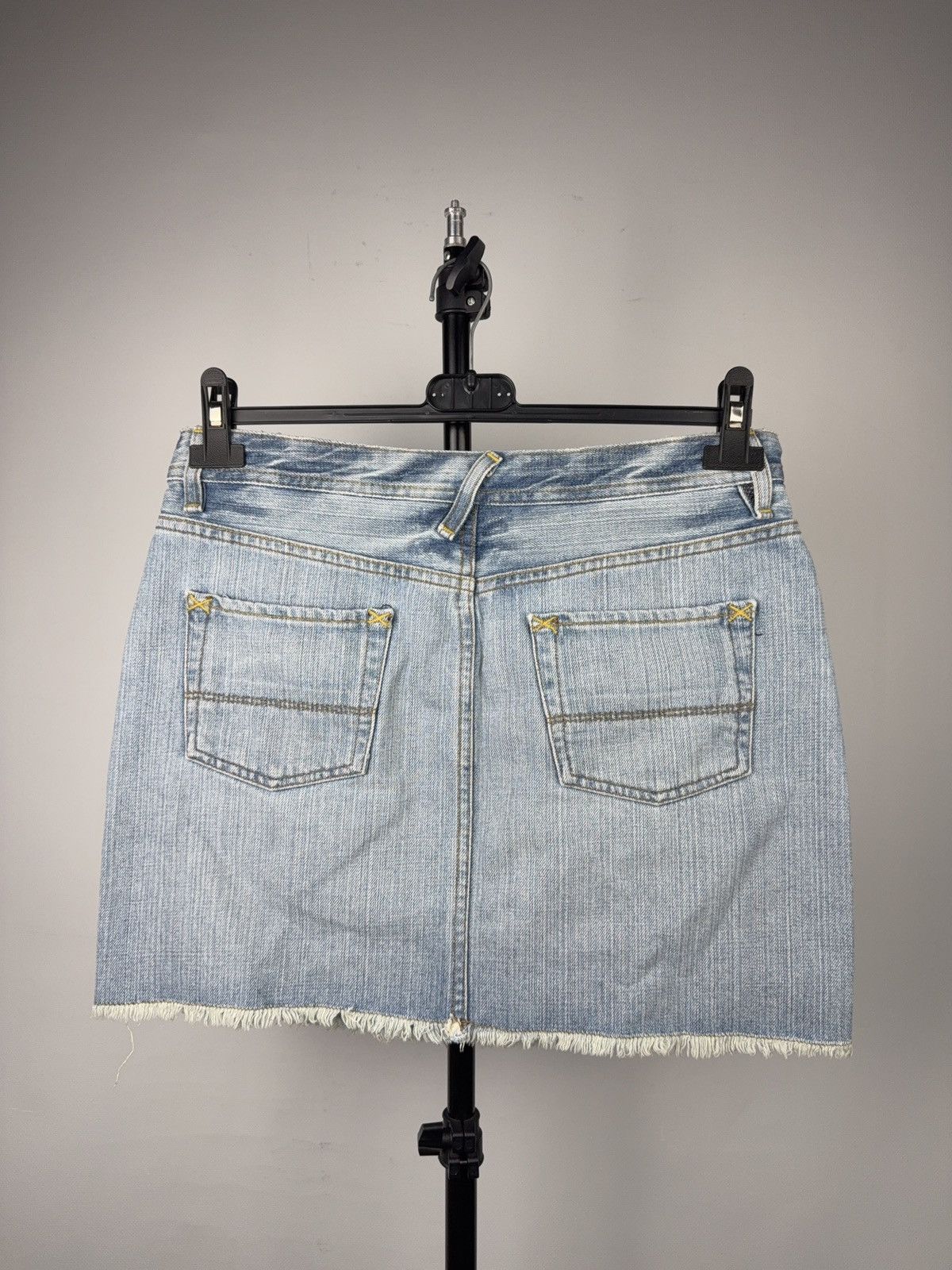Polo Ralph Lauren 00s RL Polo Ralph Lauren USA Y2K Denim Mini Skirt Raw Hem Size 30" / US 8 / IT 44 - 7 Thumbnail