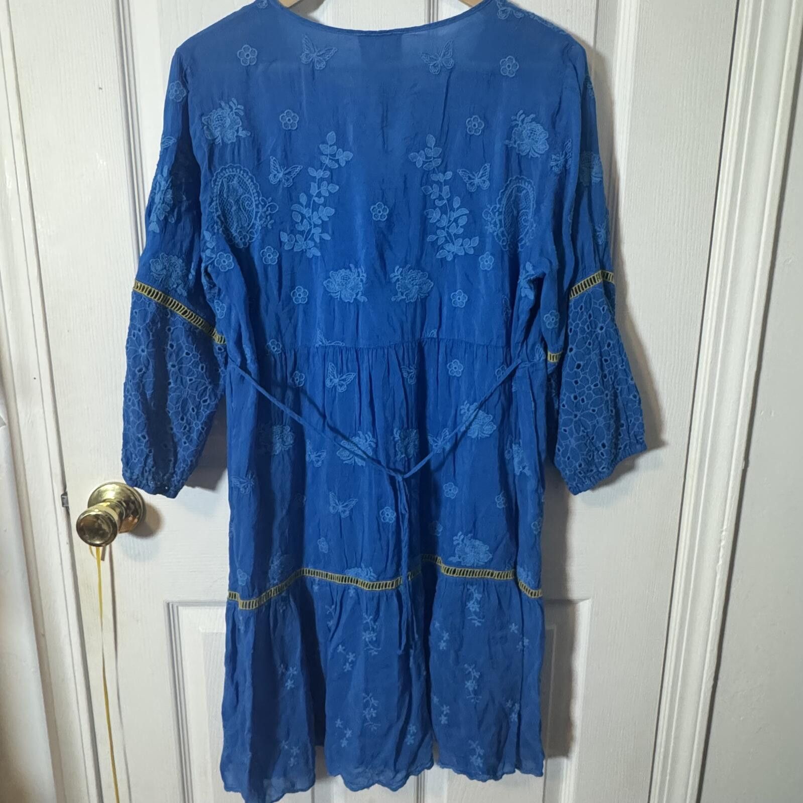 Other NWT Johnny Was Embroidered Boho Dress with Eyelet Sleeves Size M / US 6-8 / IT 42-44 - 6 Thumbnail