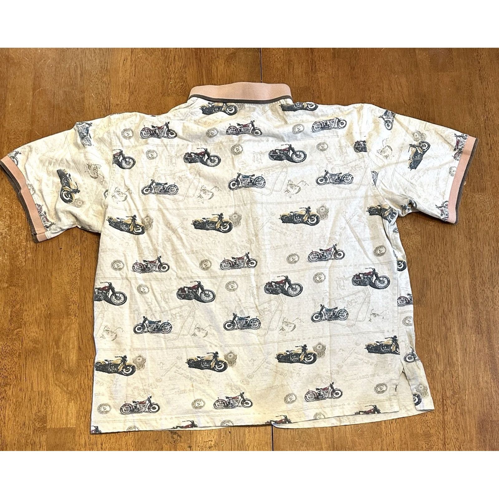 Vintage VINTAGE American Summer Polo Shirt Motorcycle Biker XL White Men Size US XL / EU 56 / 4 - 3 Thumbnail