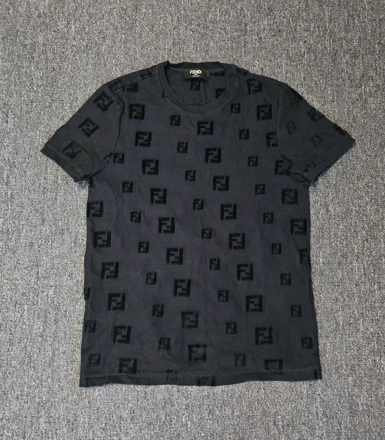 Fendi Fendi Flocking Pattern Short-sleeve T-shirt-yf Size US M / EU 48-50 / 2 - 1 Thumbnail