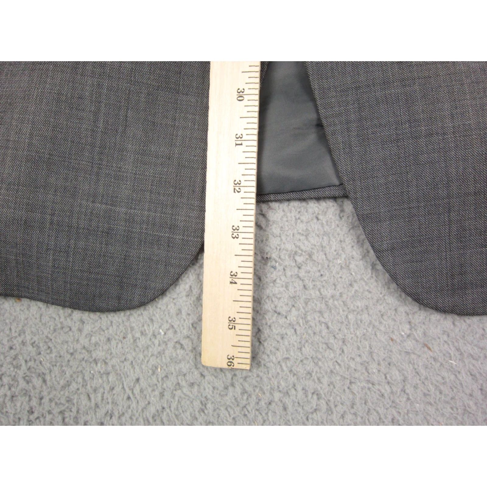 Chaps Chaps Blazer Men 44L Gray Wool Notch 2-Button Single-Breasted Suit Jacket Tuxedo Style Vintage 80s Jacket Coat Short Length - Dry Clean Only Size 44R - 7 Thumbnail