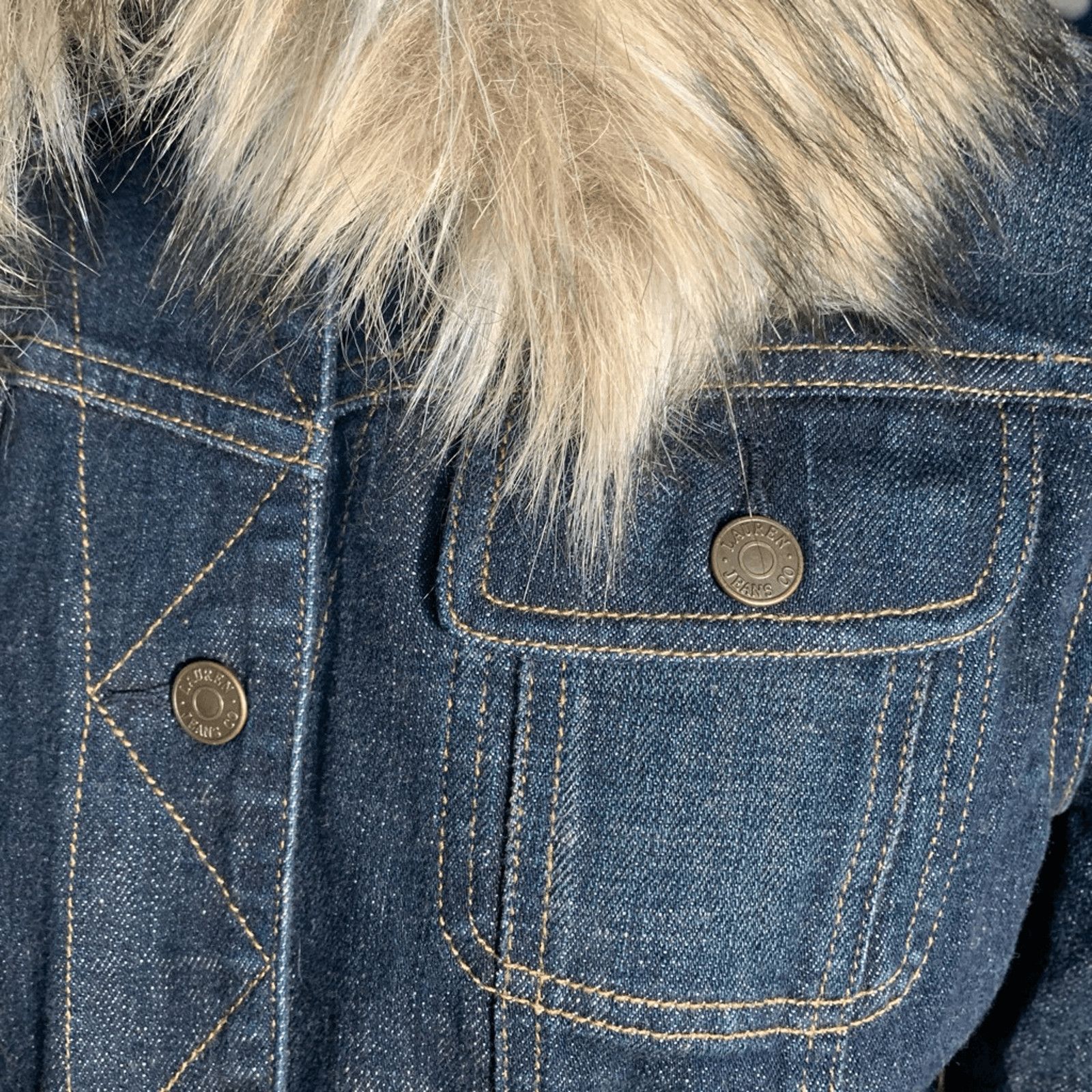 Vintage Vintage Ralph Lauren Denim Jacket Faux Fur Collar Western Size M / US 6-8 / IT 42-44 - 12 Thumbnail