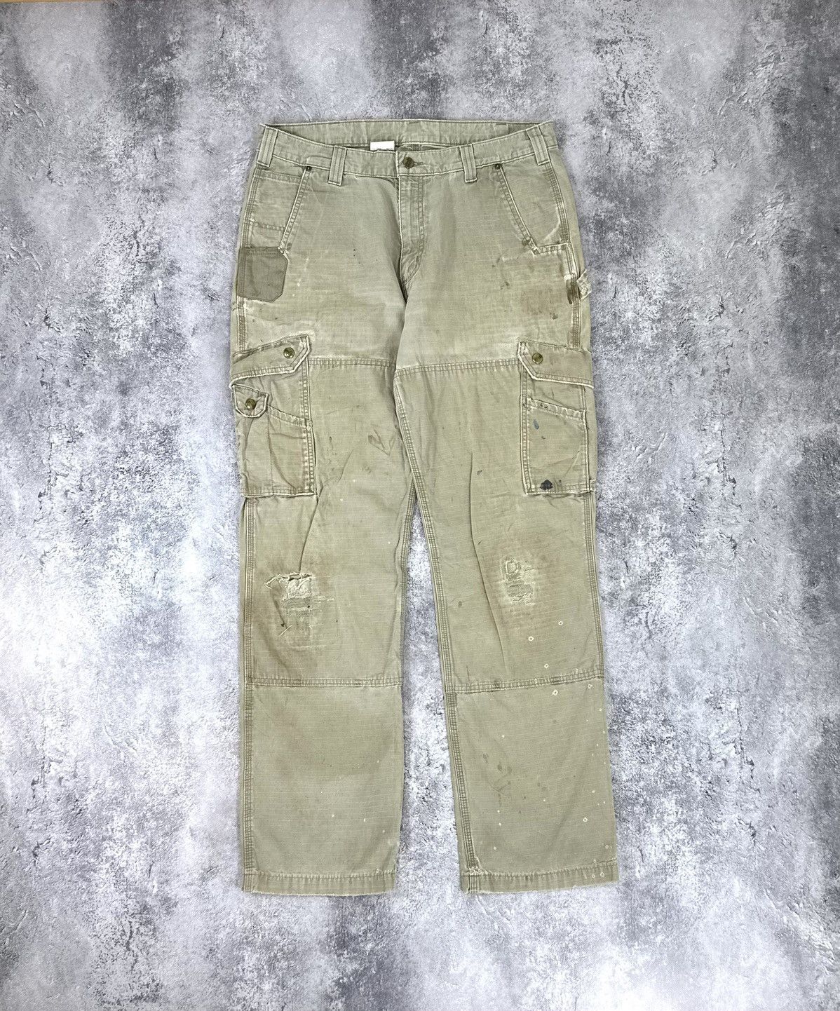 Carhartt Vintage Carhartt Double Knee Distressed USA Opium Work Pants Size US 36 / EU 52 - 1 Thumbnail