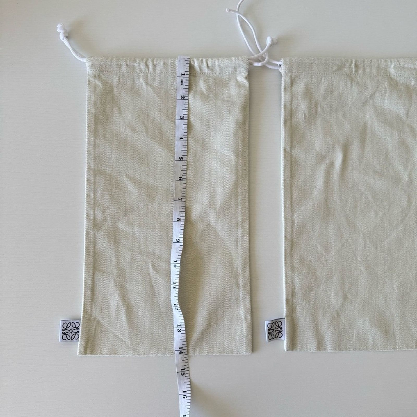 Loewe LOEWE Set of Two Cream Drawstring Dust Shoe Bags Size ONE SIZE - 7 Thumbnail