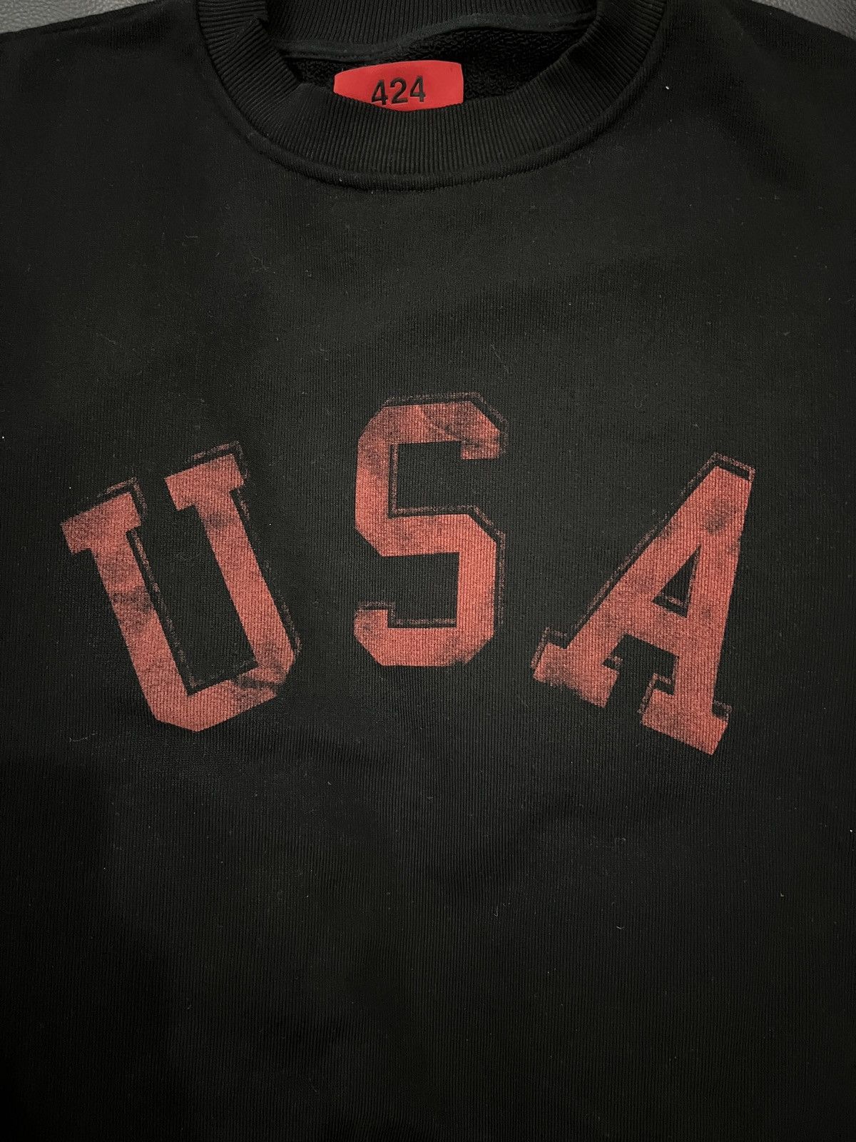 424 424 AW18 Distressed USA Sweatshirt Size US M / EU 48-50 / 2 - 5 Thumbnail