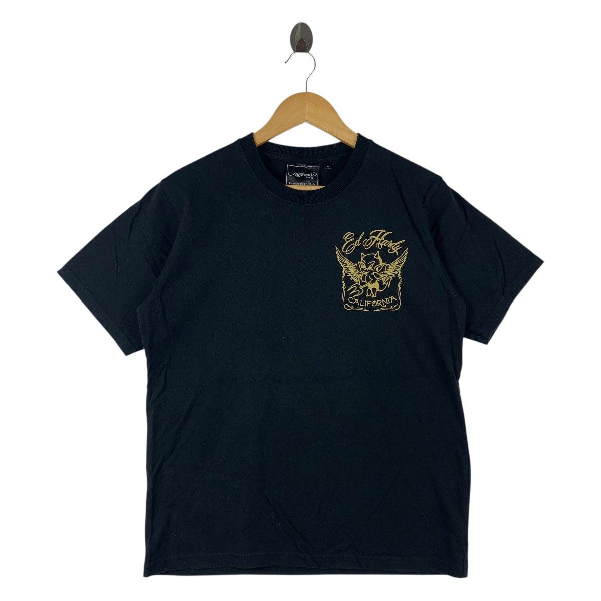 Christian Audigier Vintage Ed Hardy California Devil Embroidered Tee Size US L / EU 52-54 / 3 - 2 Thumbnail
