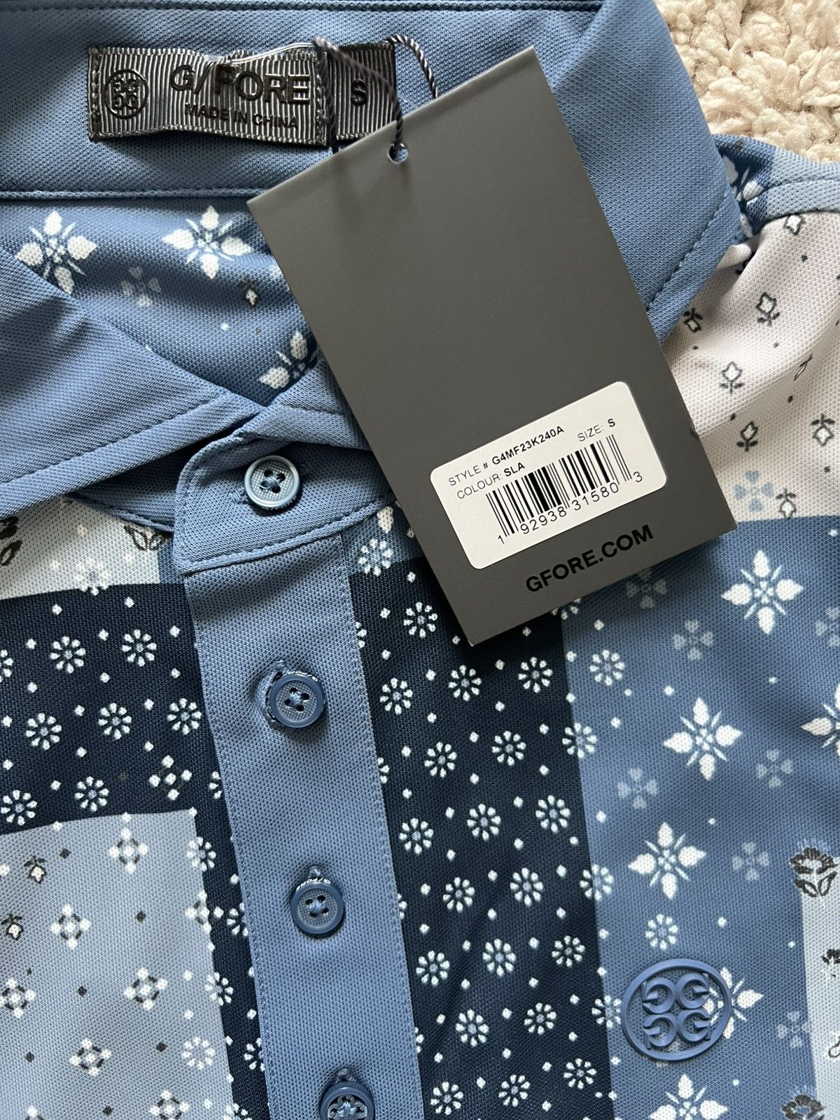 G/FORE G/Fore Boro Patch Tech Pique Golf Polo Floral Slate Size US S / EU 44-46 / 1 - 5 Thumbnail