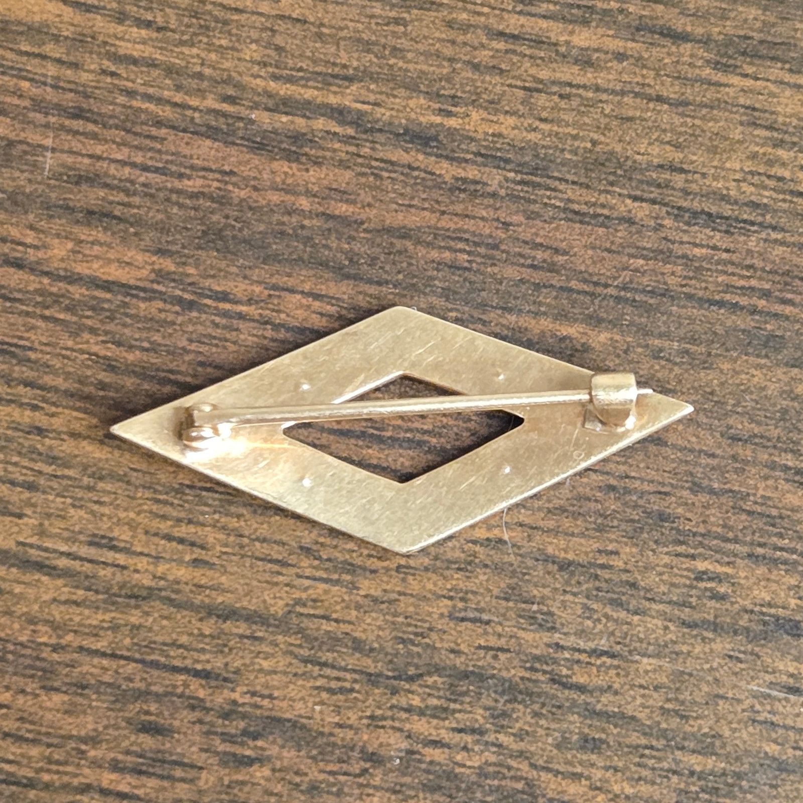 Vintage Antique Art Deco 10K Yellow Gold Seed Pearl Lozenge Brooch Size ONE SIZE - 4 Thumbnail