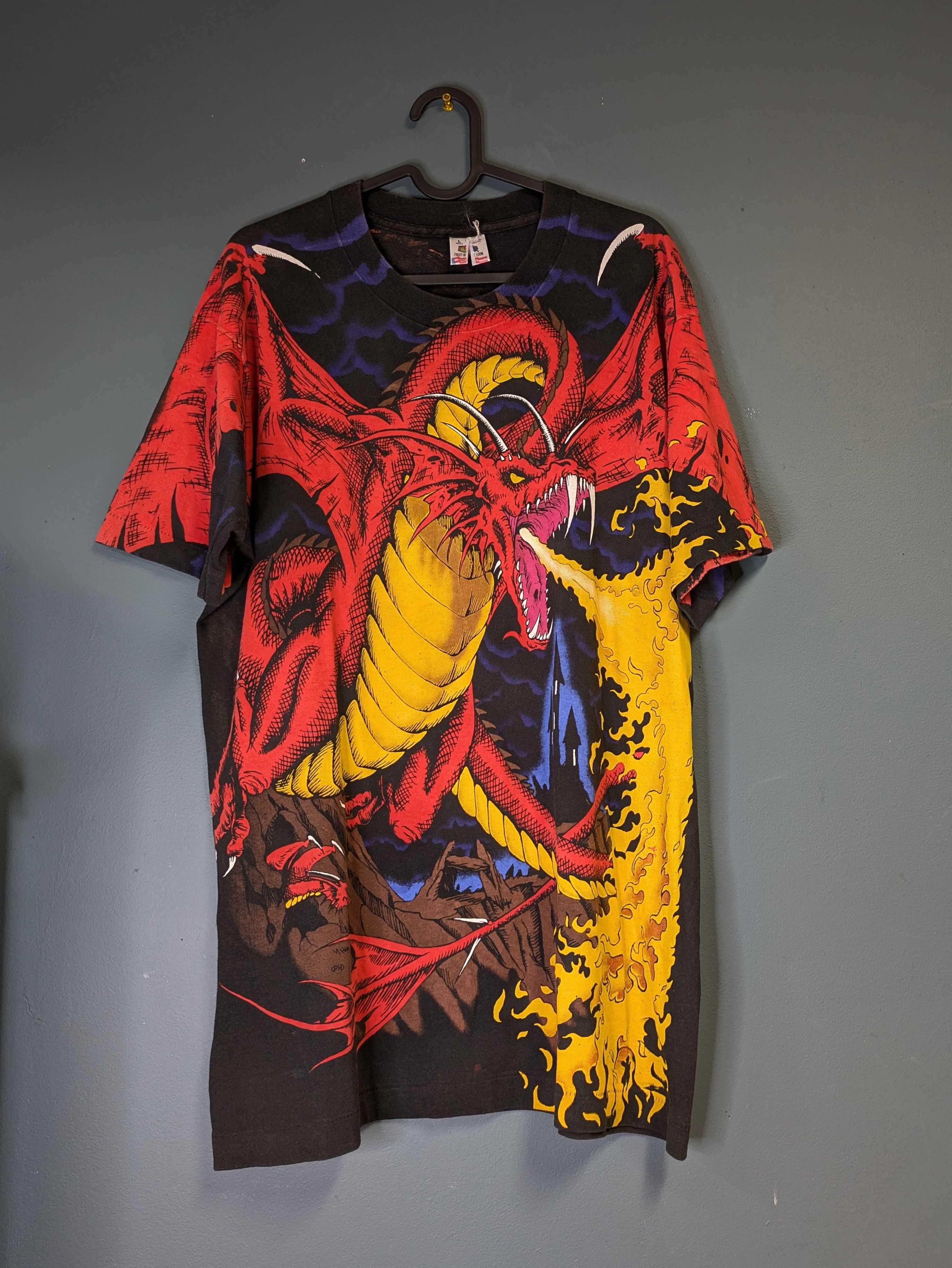 Liquid Blue Liquid Blue Dragon Vs Knight AOP Vintage Single Stitch Tee Size US L / EU 52-54 / 3 - 1 Thumbnail
